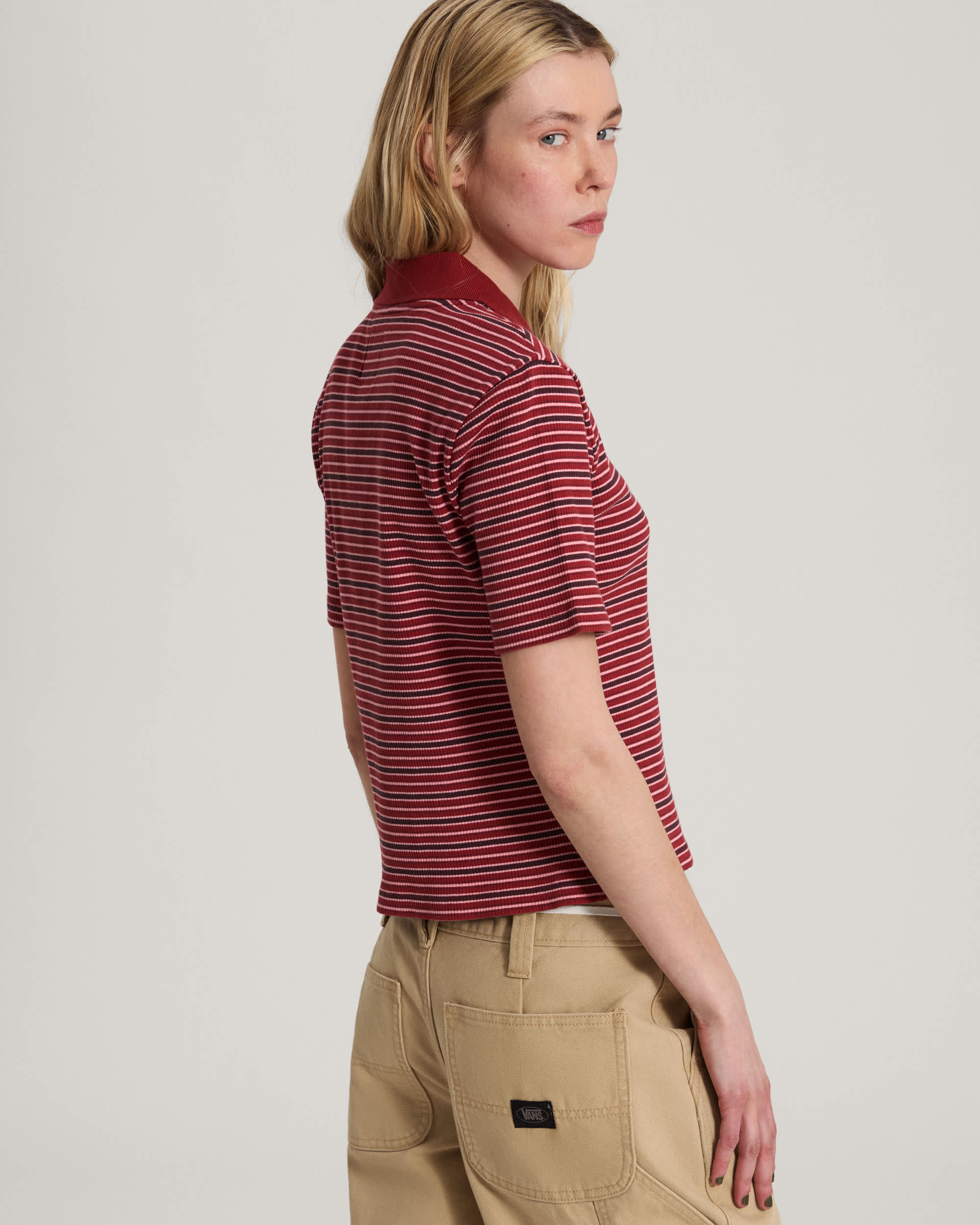 Polo Priscilla Stripe VANS Rouge ALT3