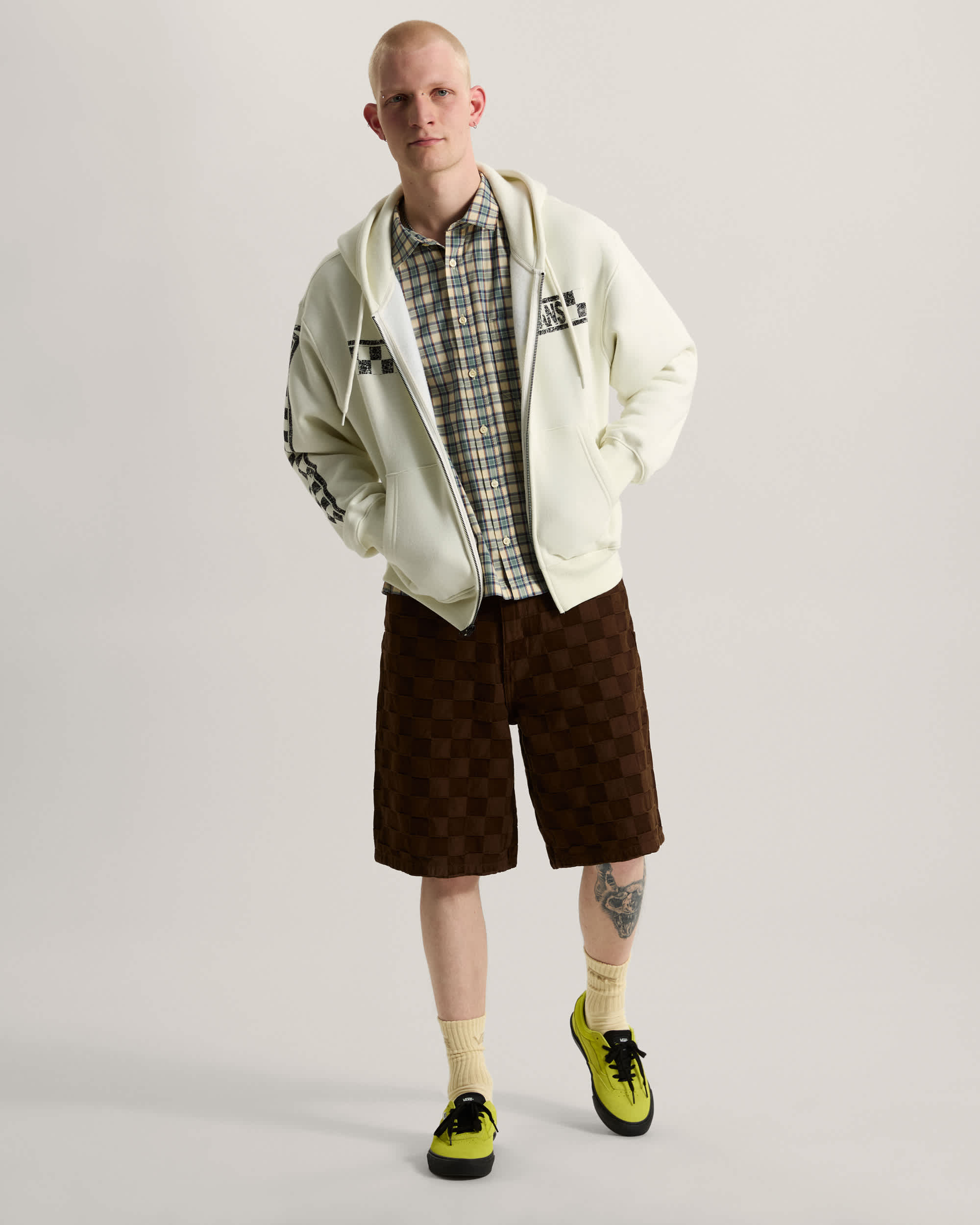 Sweat  capuche Vans Racing Full Zip VANS Blanc ALT5