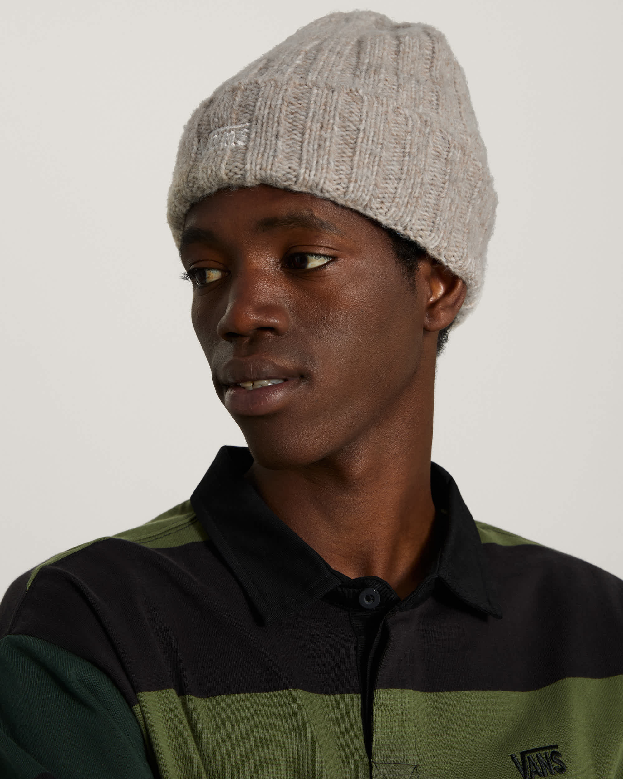 Covey Tall Cuff Beanie Almond Crisp VANS Beige ALT3