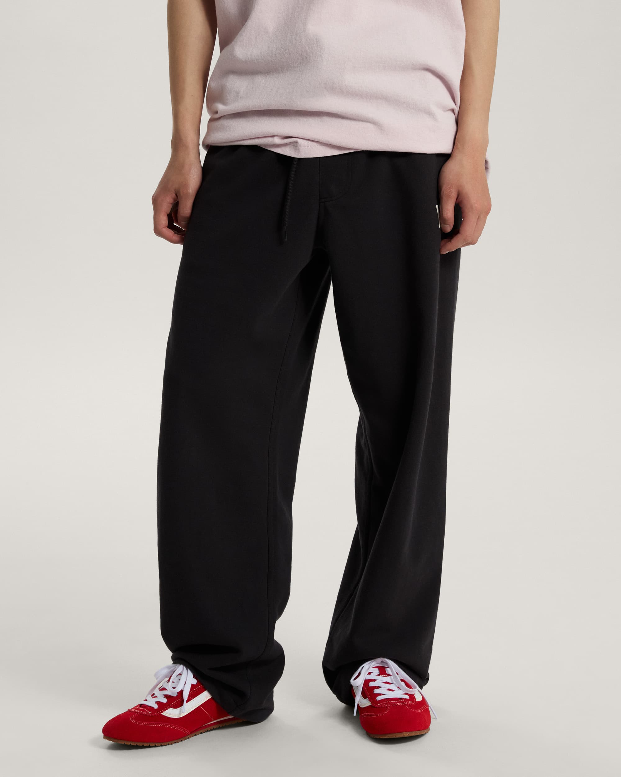 Pantaloni in pile elasticizzati a gamba dritta con logo VANS Nero ALT2