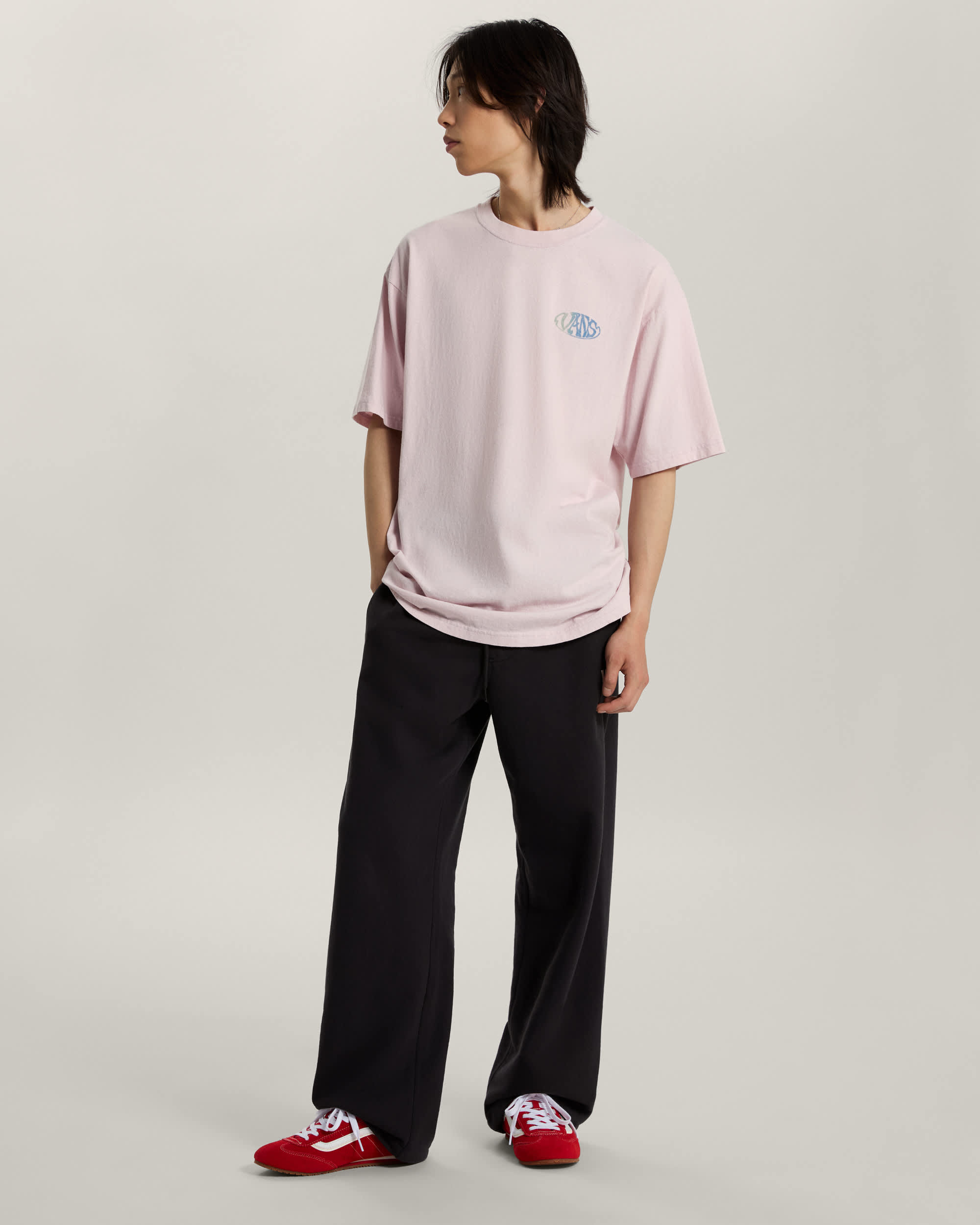 Pantaloni in pile elasticizzati a gamba dritta con logo VANS Nero ALT5