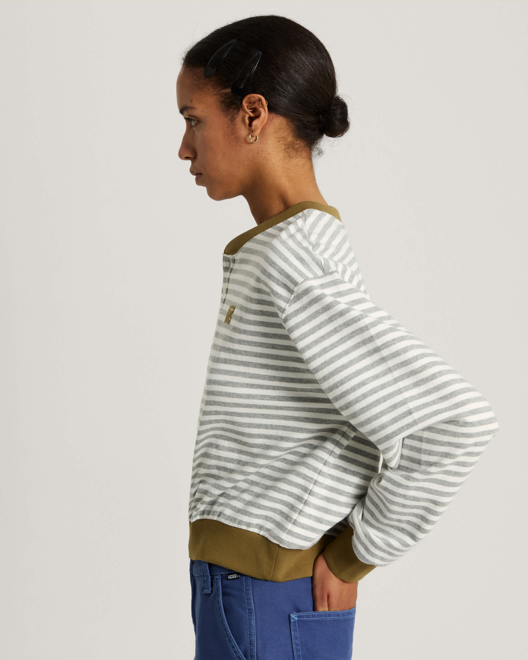Tshirt Molly Long Sleeve Henley VANS Gris ALT4