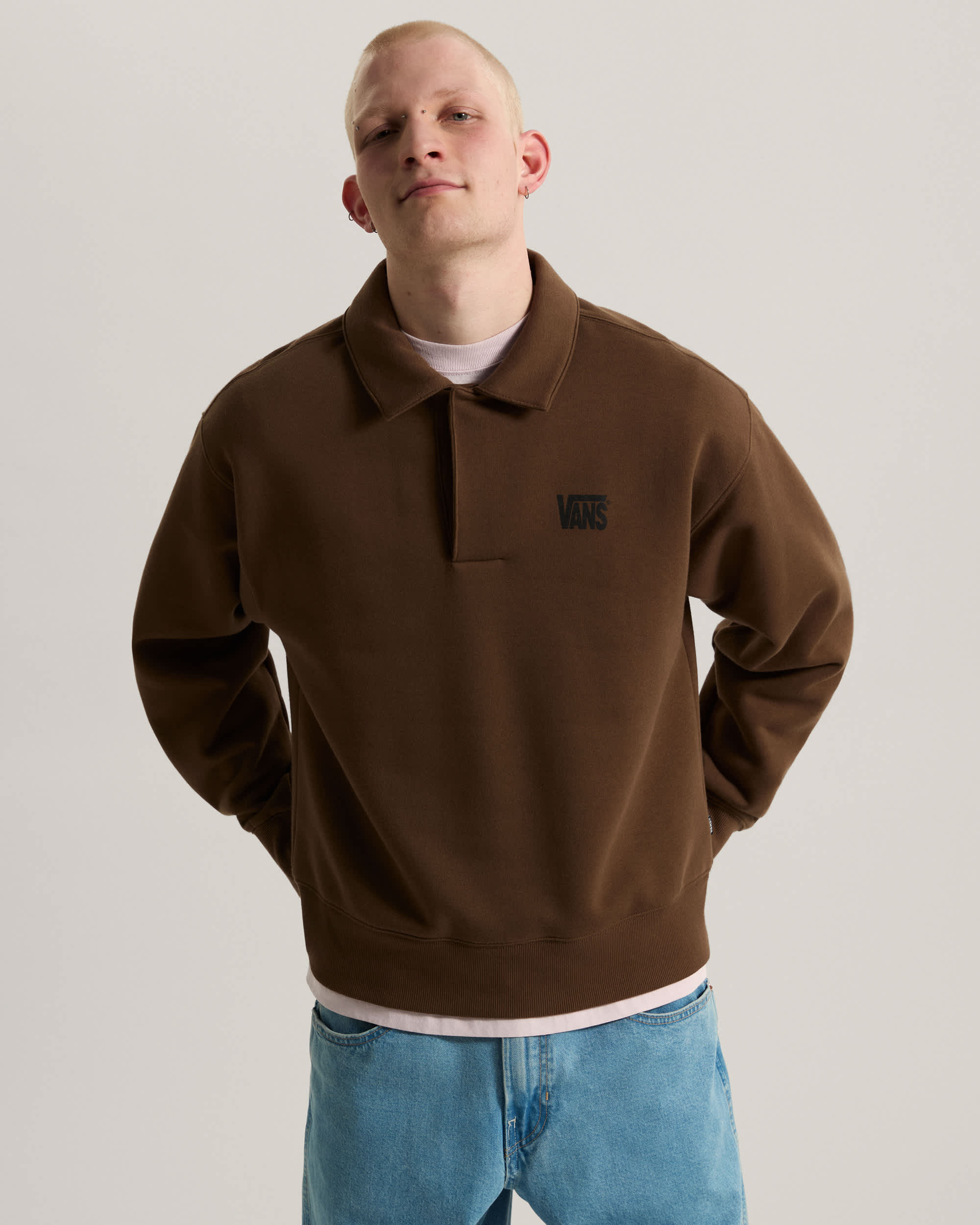Polo Fleece Pullover VANS Brown ALT2