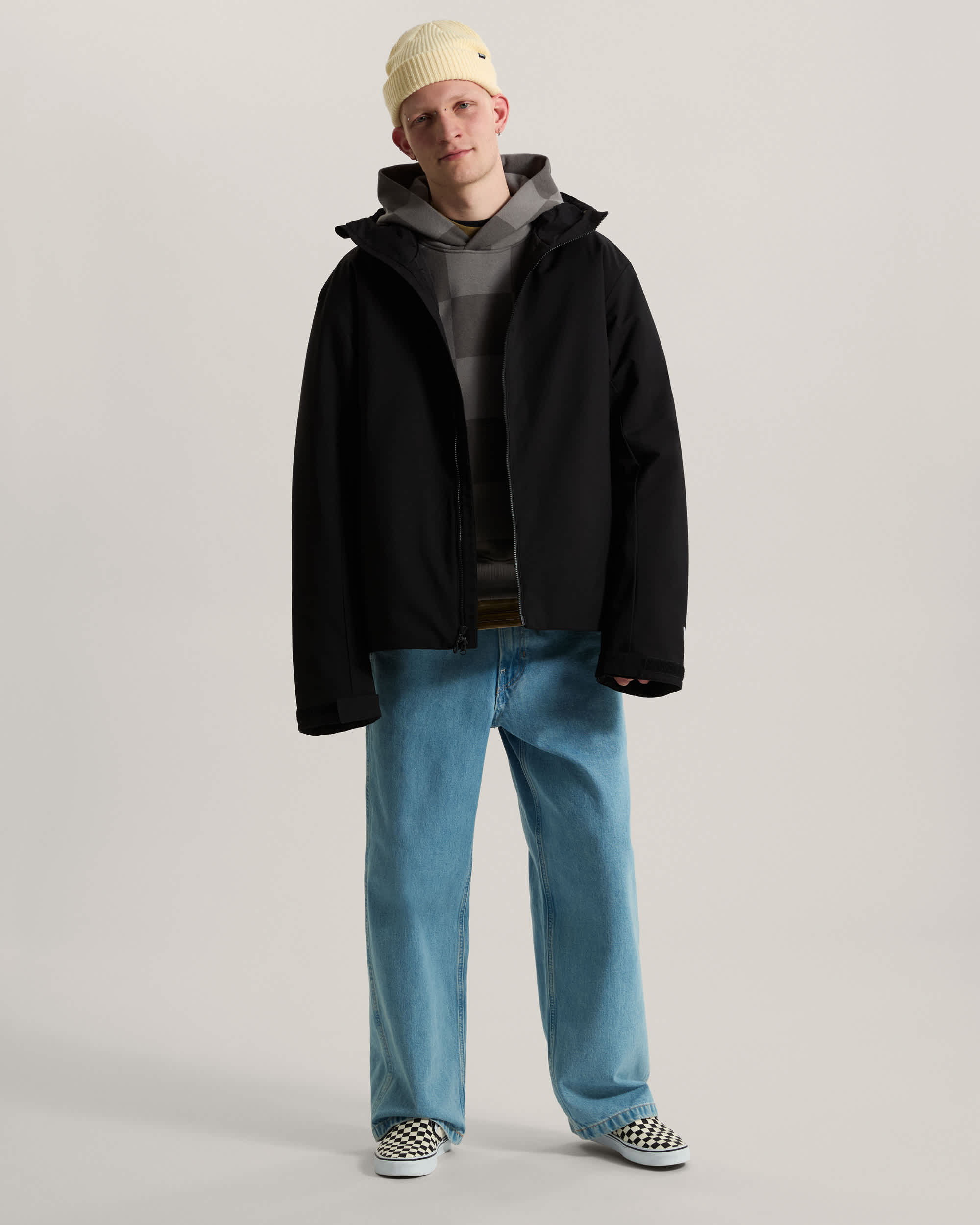 Sweat  capuche Stretch Logo Checkerboard VANS Gris ALT5