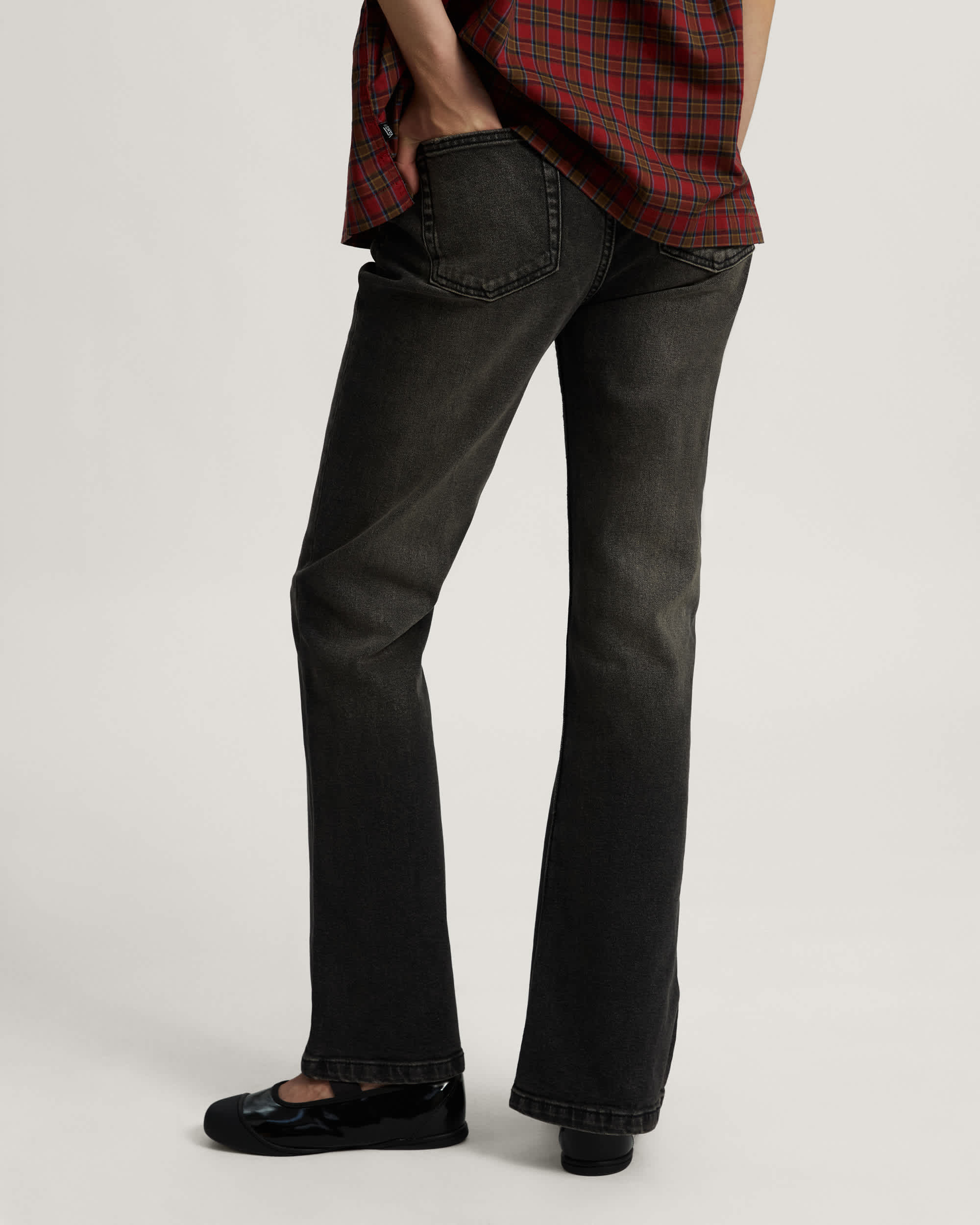 Spodnie Check5 Low Rise Boot Cut Denim VANS Czarny ALT3