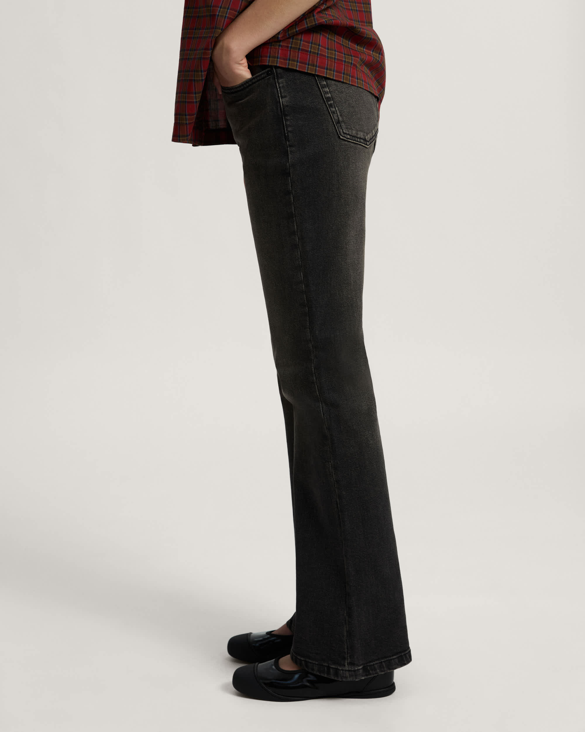 Spodnie Check5 Low Rise Boot Cut Denim VANS Czarny ALT4