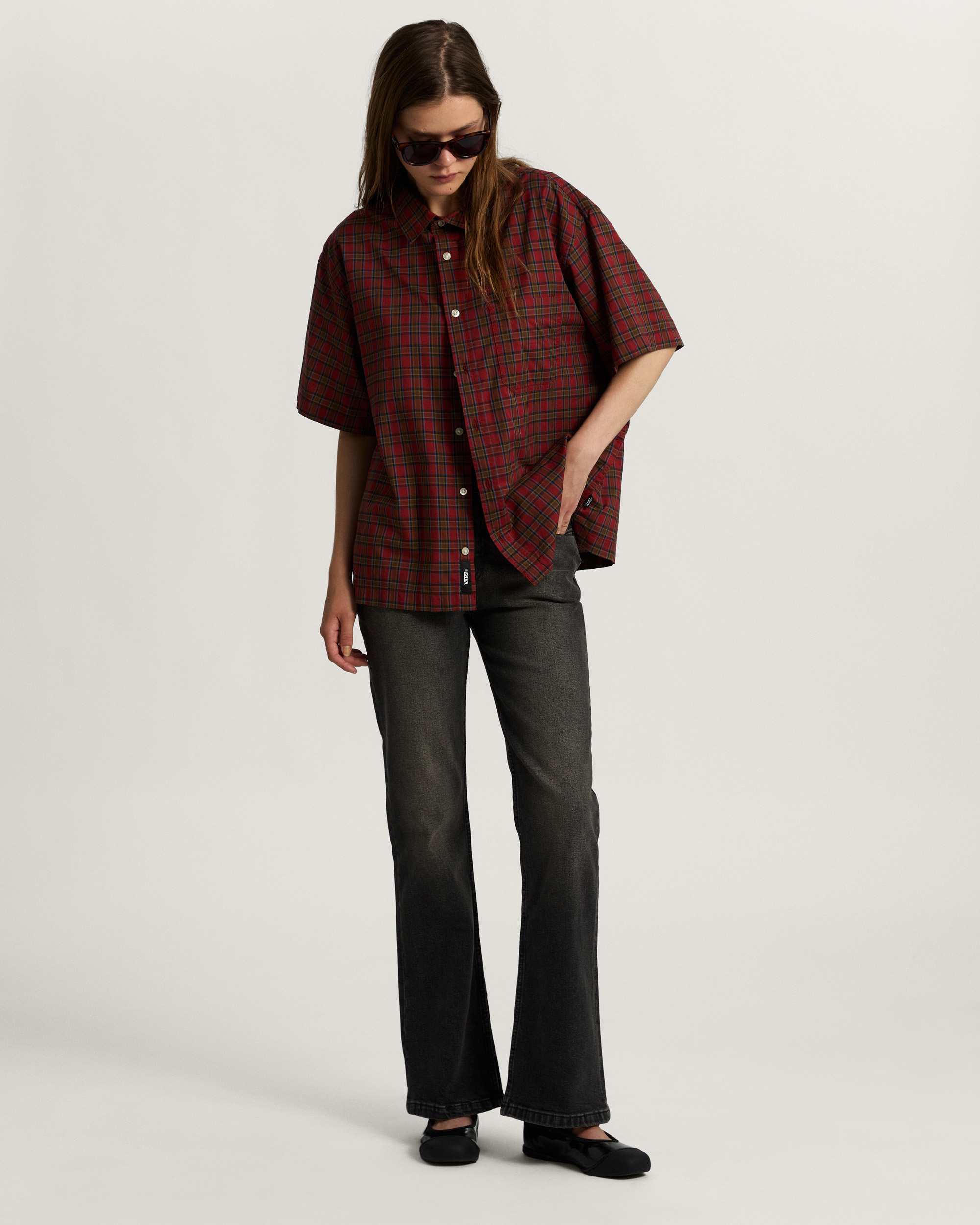 Spodnie Check5 Low Rise Boot Cut Denim VANS Czarny ALT5
