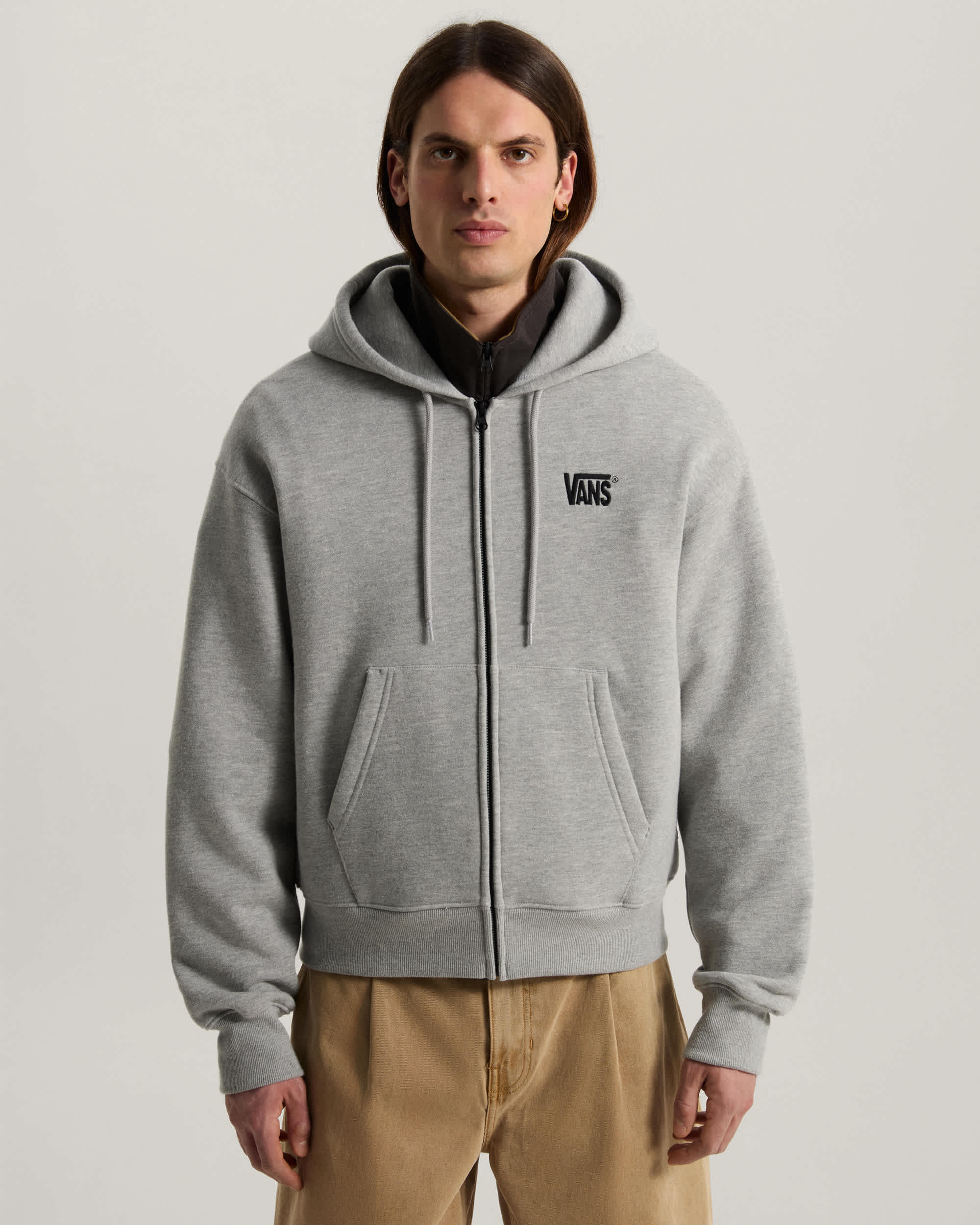 Stretch Logo Zip Pullover Hoodie VANS Grey ALT2