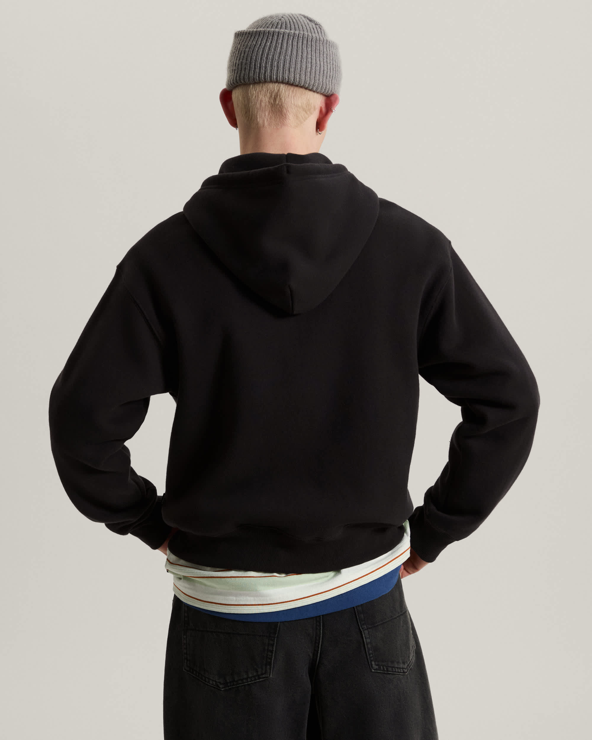Stretch Logo Zip Pullover Hoodie VANS Black ALT3