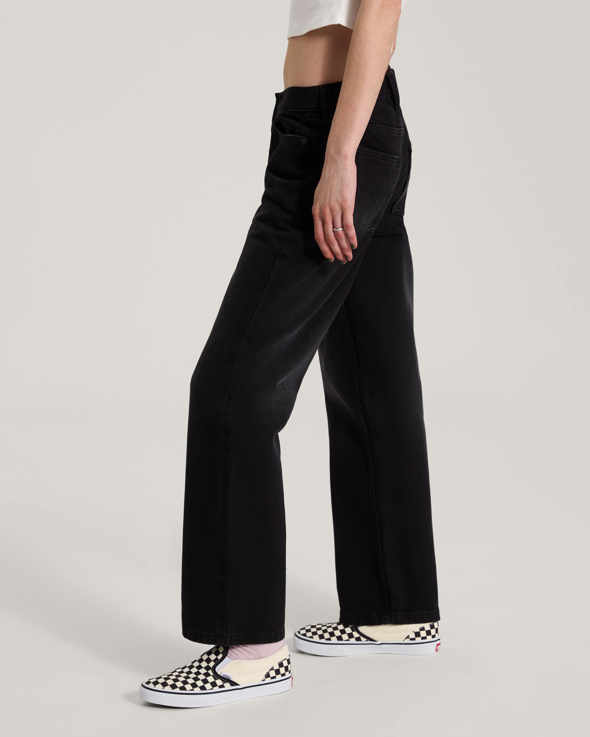 Pantalon droit Check5 Mid Rise VANS Noir ALT4