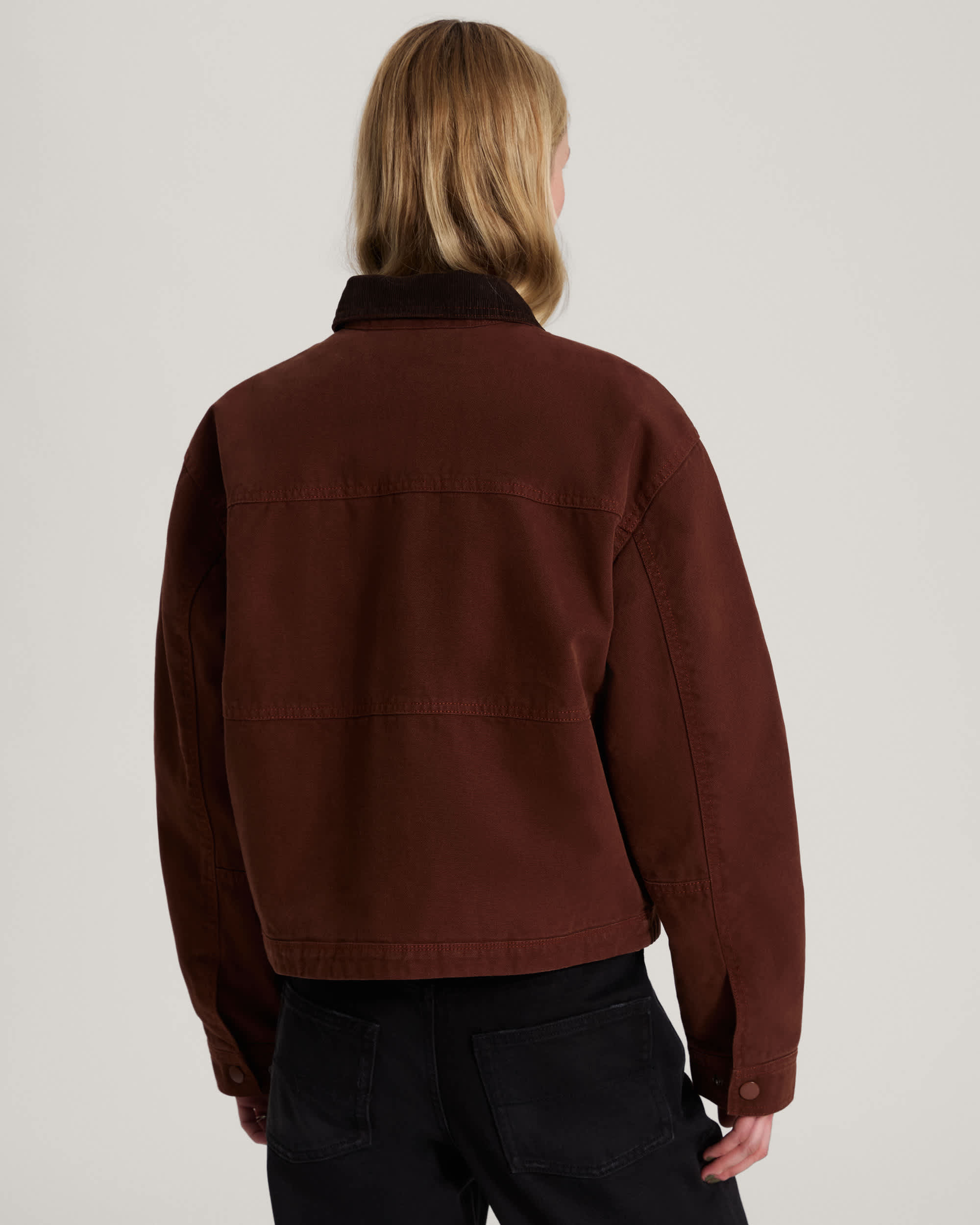 Nicola Cropped Chore Canvas Jacket Brown Earth VANS Brown ALT3