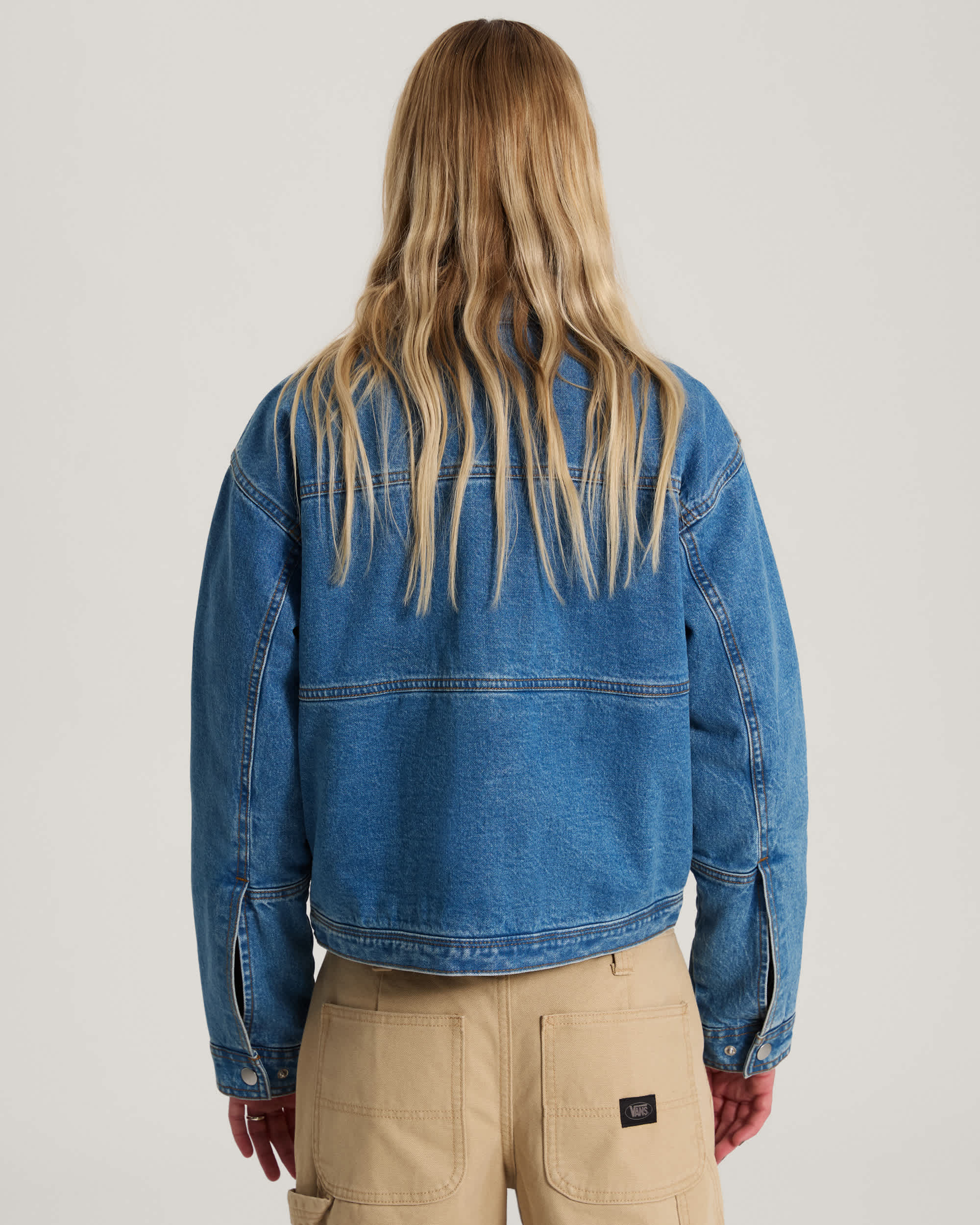 Nicola Cropped Chore Denim Jacket VANS Blue ALT3