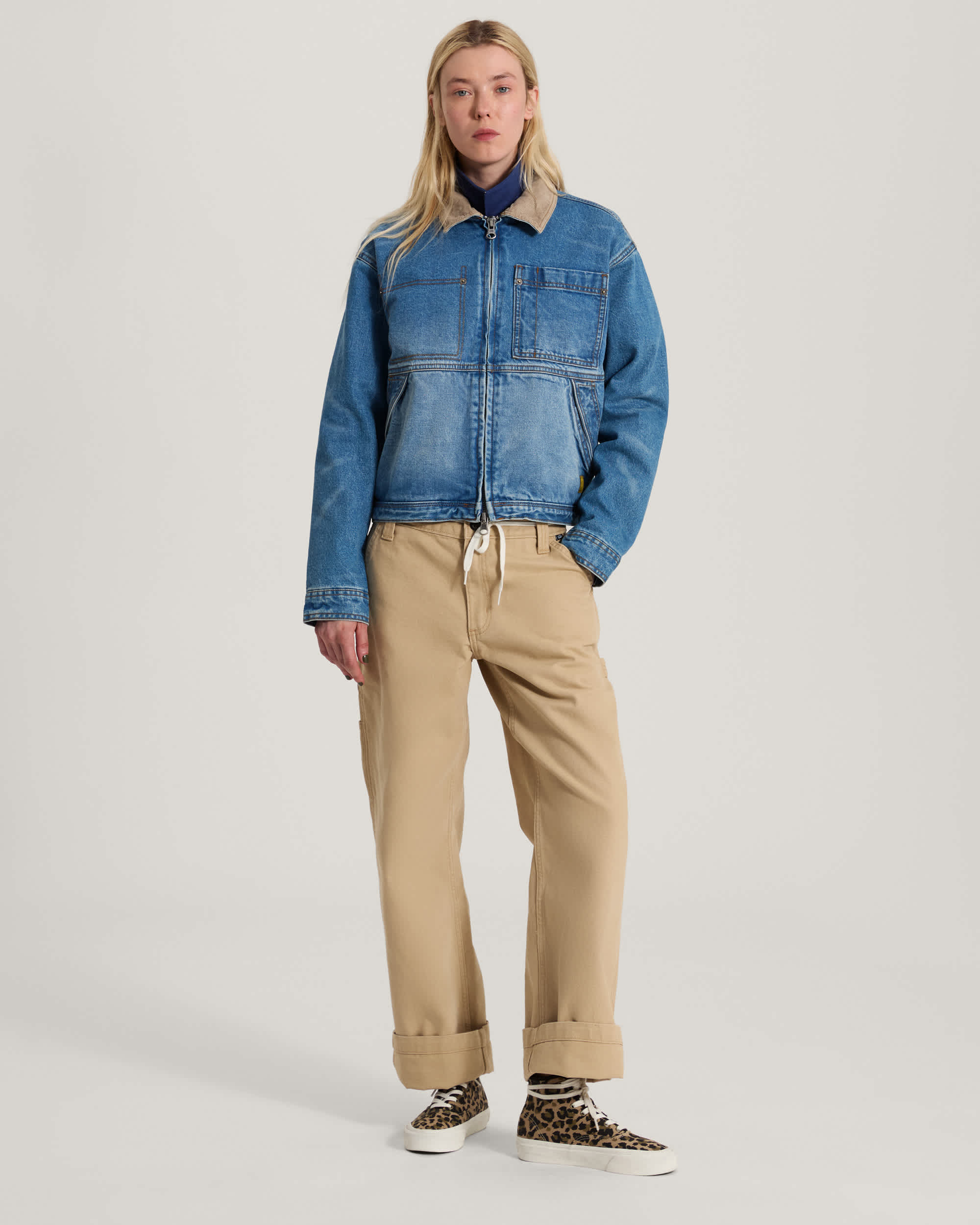 Nicola Cropped Chore Denim Jacket VANS Blue ALT5