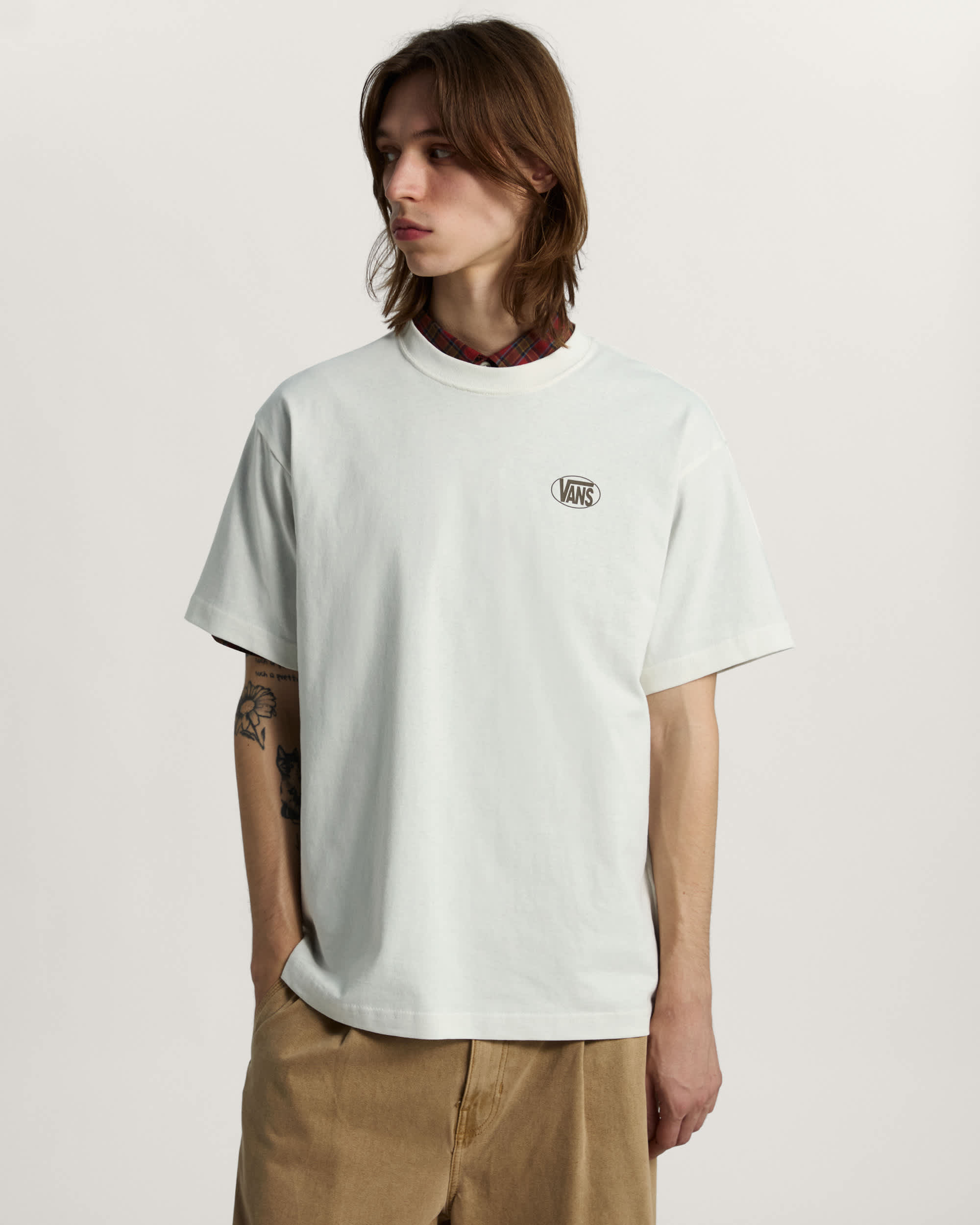 Oval Logo Loose SS Tee marshmallow VANS Blanc ALT2