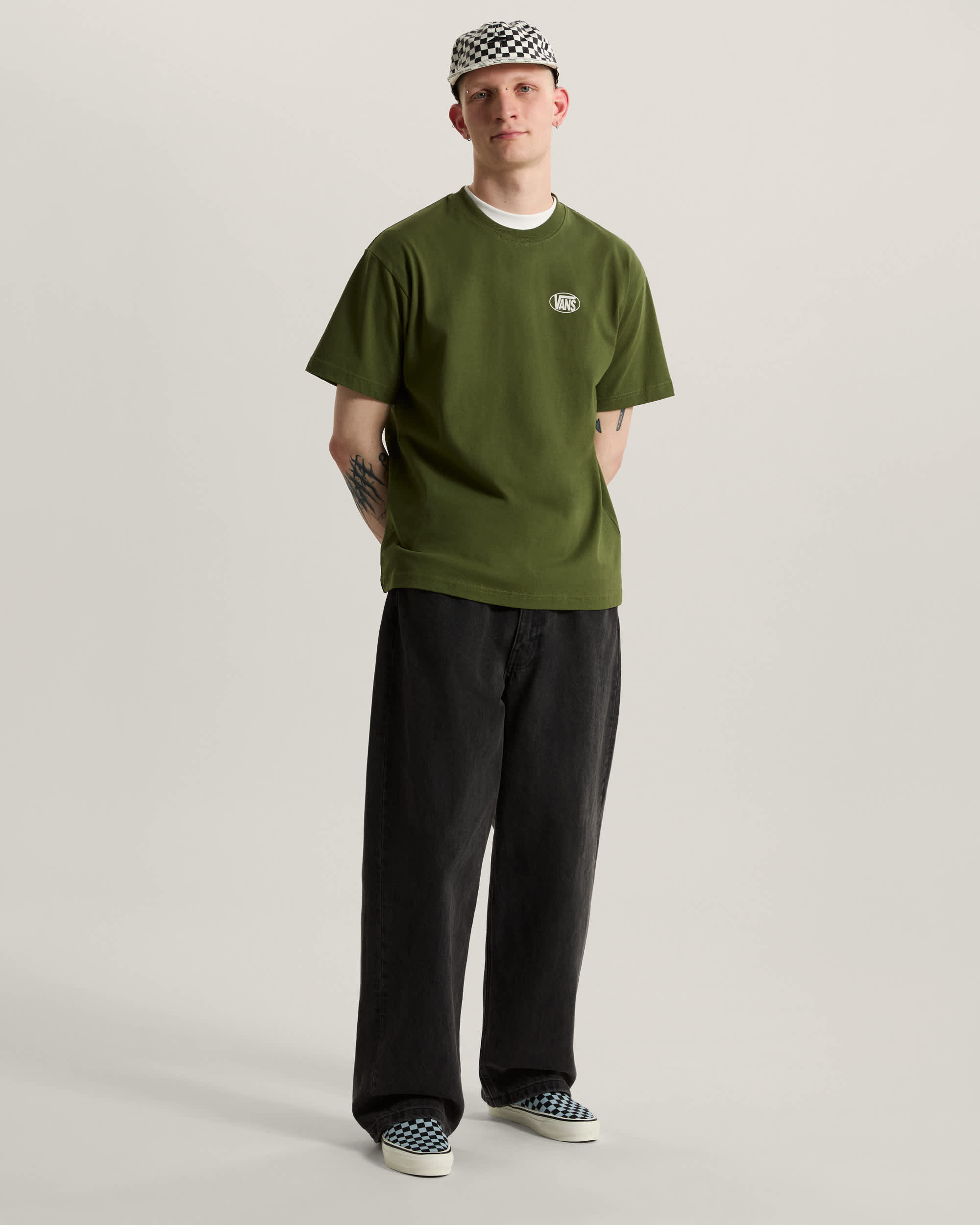 Oval Logo Loose SS Tee Green Balsam VANS Vert ALT4