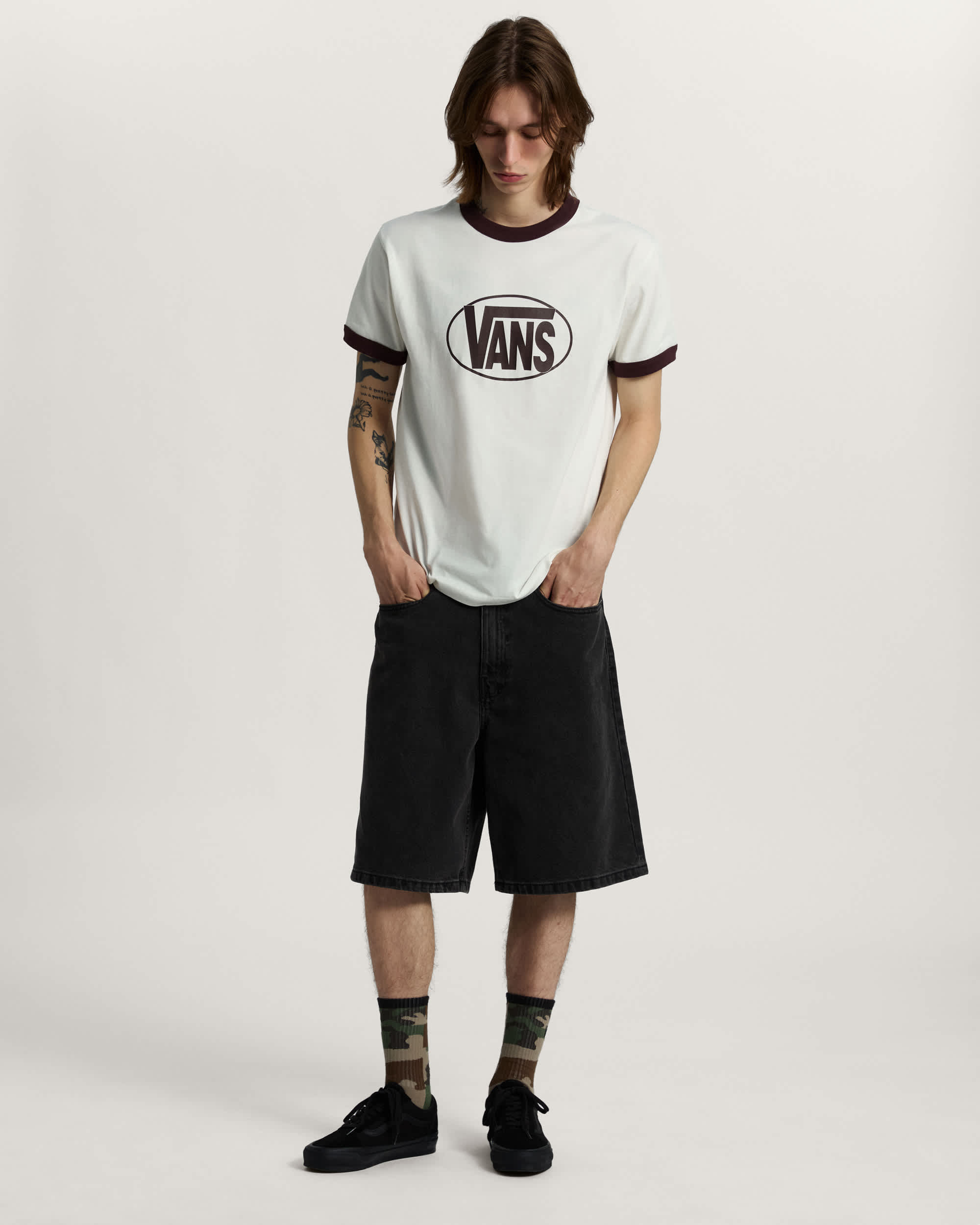 Tshirt Center Chest Ringer VANS Blanc ALT4