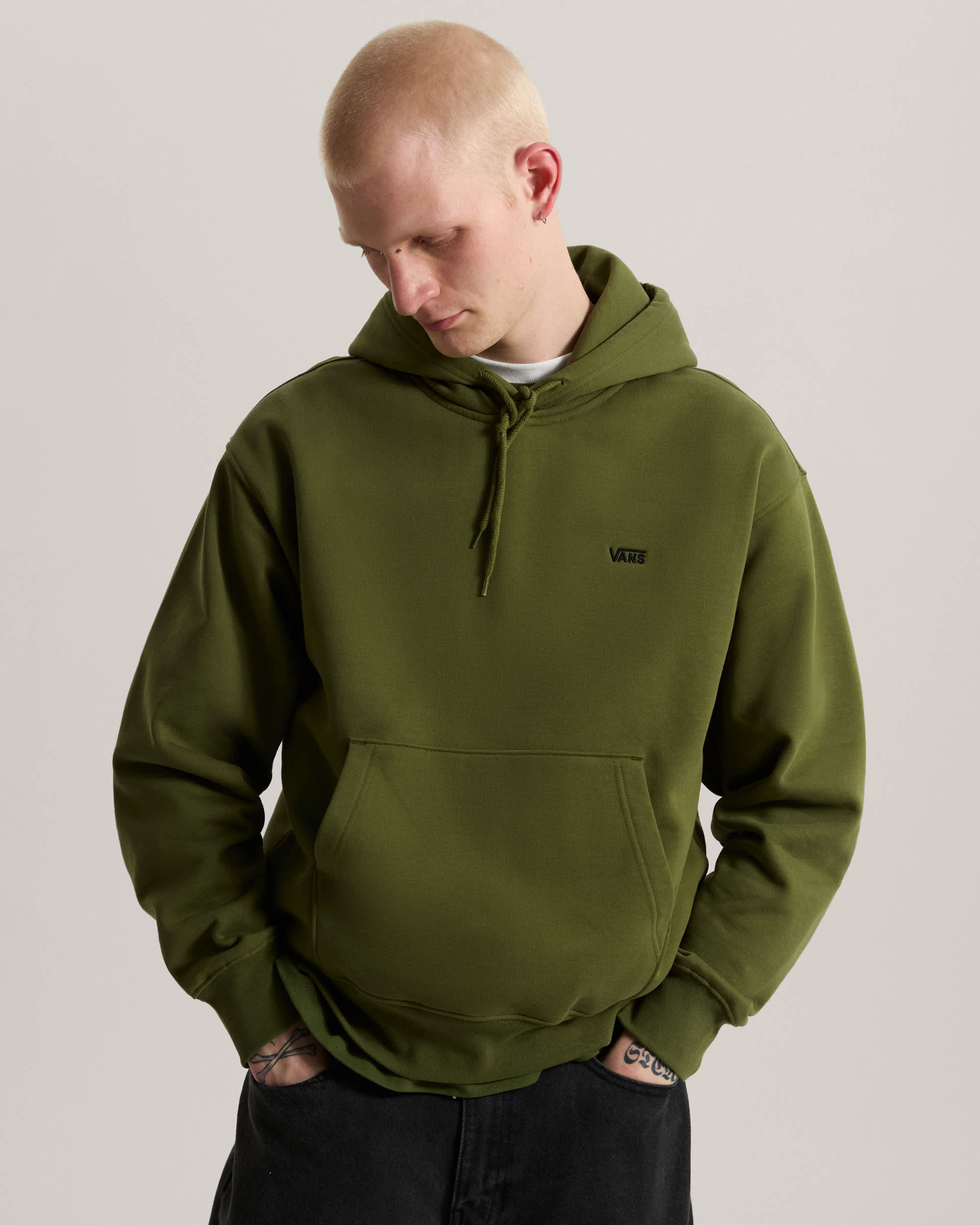 Left Chest II Logo Pullover Hoodie VANS Green ALT2