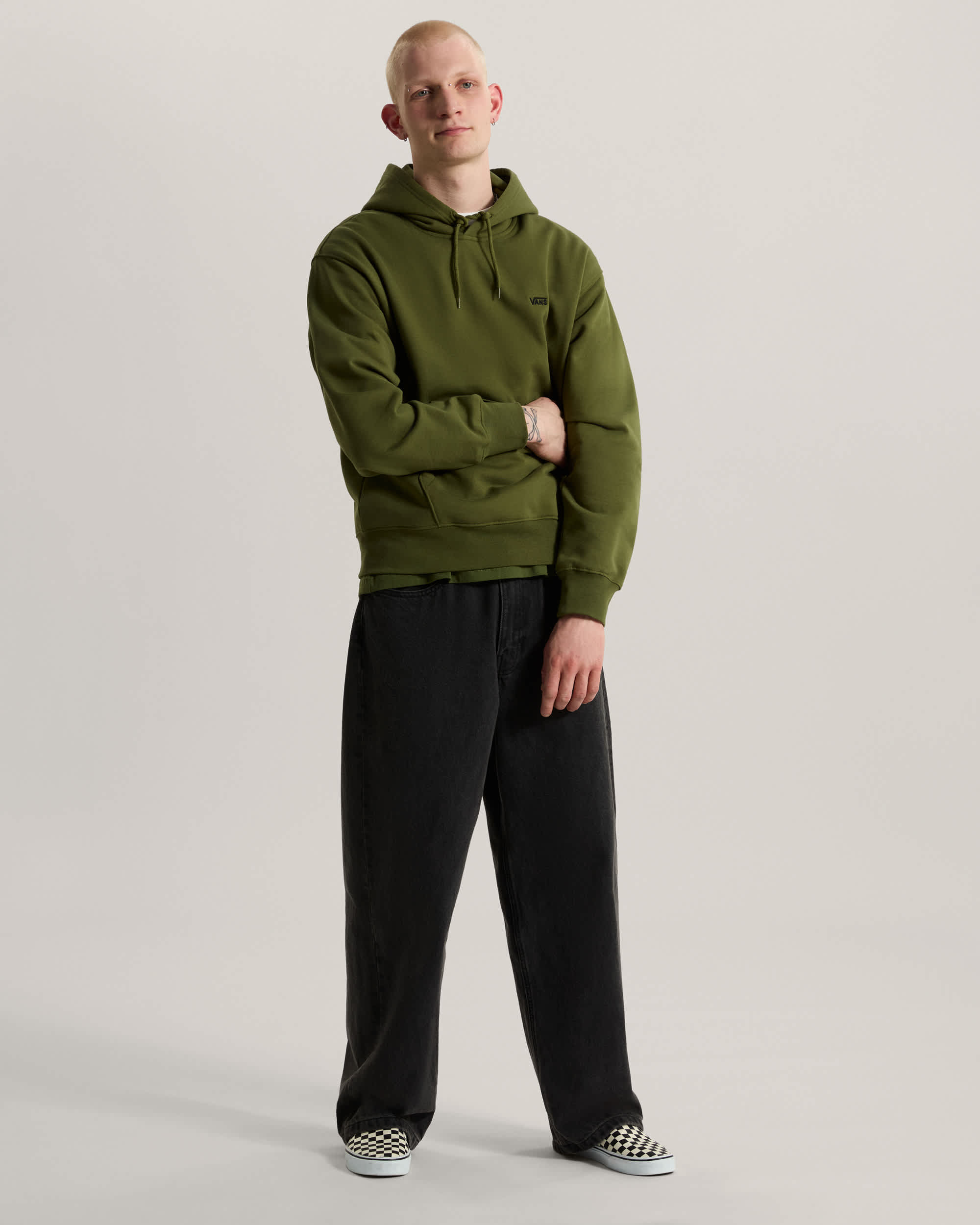 Left Chest II Logo Pullover Hoodie VANS Green ALT5