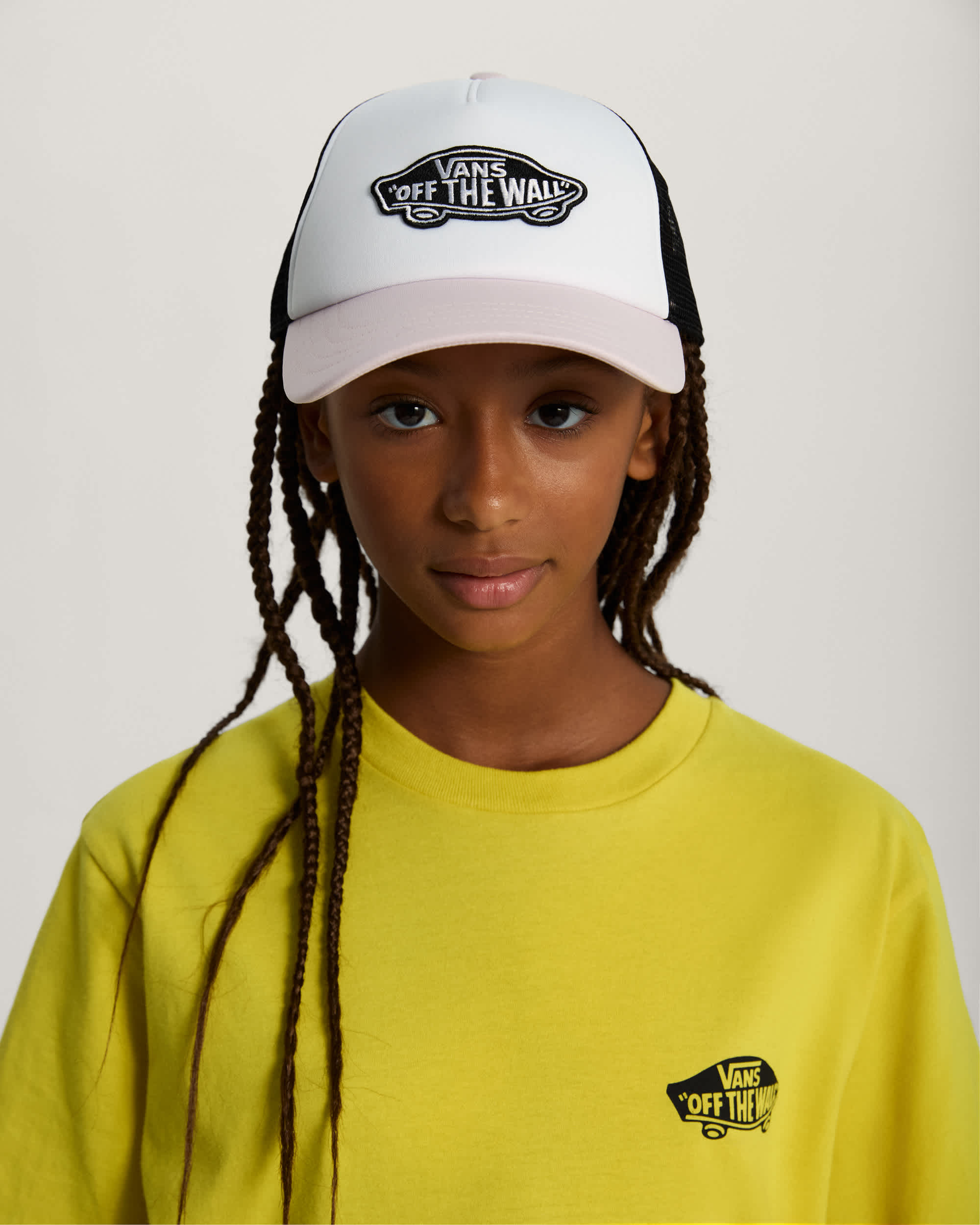 Kinder Patch Curved Bill Trucker Cap VANS Wei ALT3
