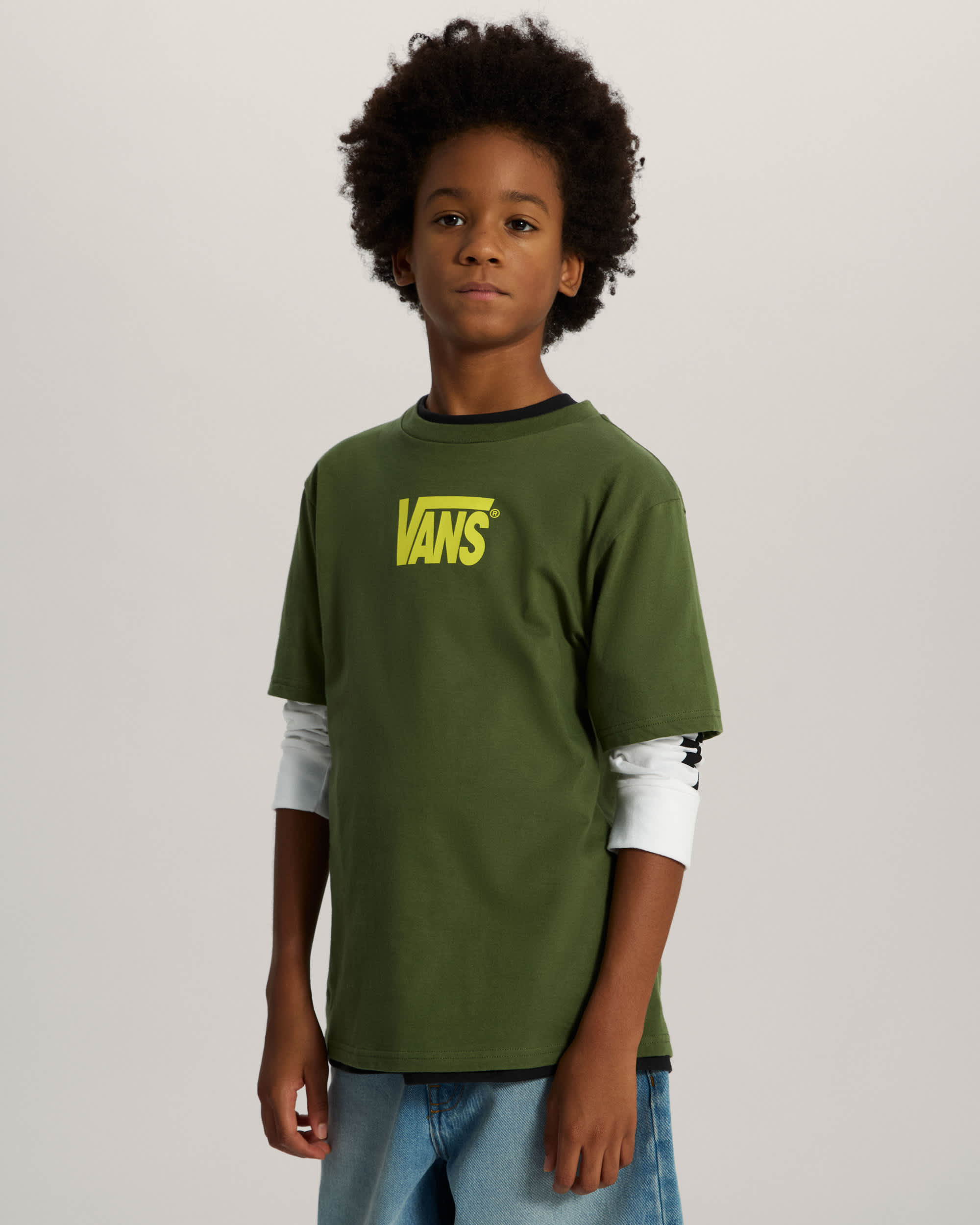 Kinder StretchTShirt mit Logo 814 Jahre VANS Grn ALT2
