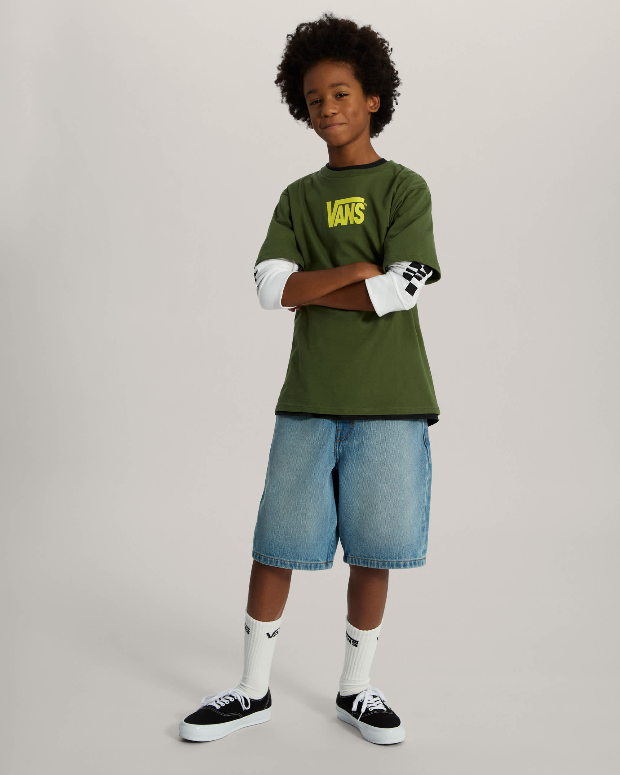 Kinder StretchTShirt mit Logo 814 Jahre VANS Grn ALT4