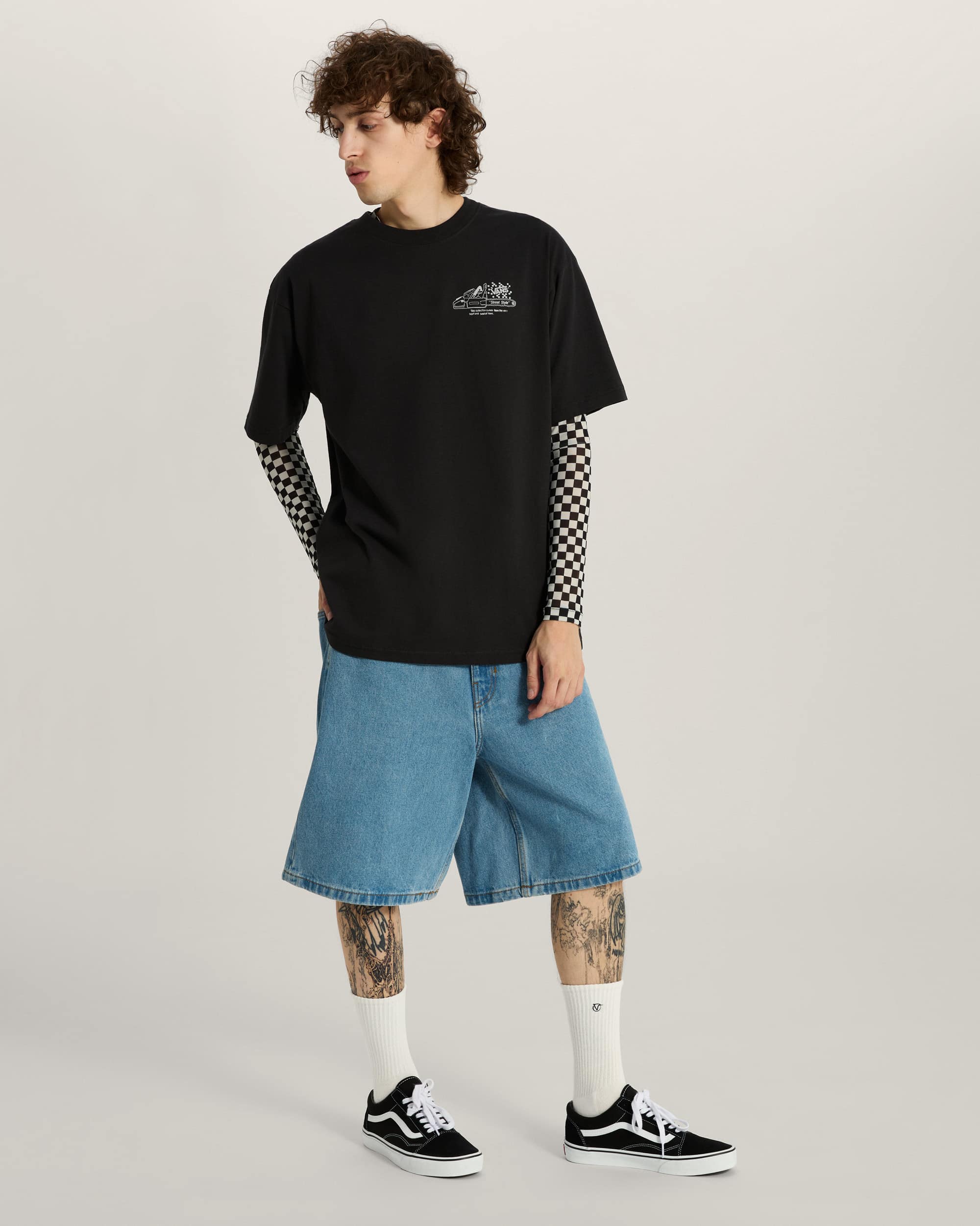 Chaussures Old Skool Pour les pieds larges VANS Noir ALT4