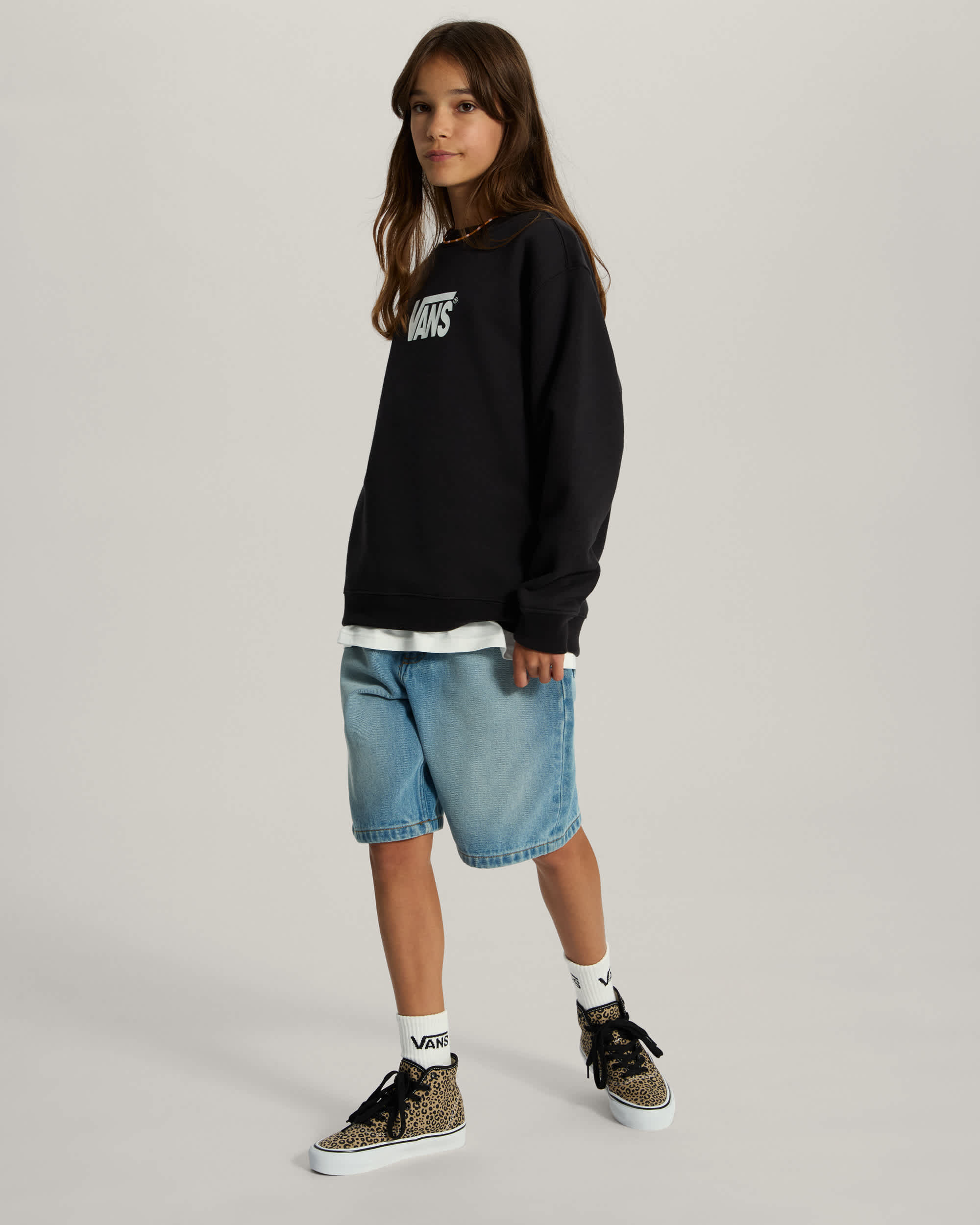 Felpa girocollo Bambinoa Stretch Logo 814 anni VANS Nero ALT9