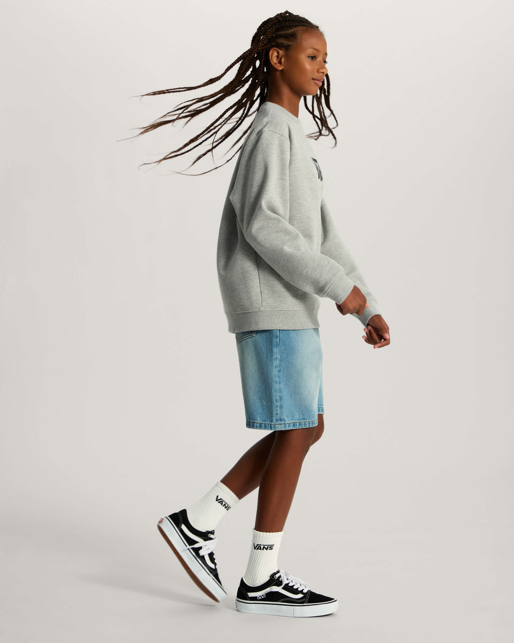 Felpa girocollo Bambinoa Stretch Logo 814 anni VANS Grigio ALT9