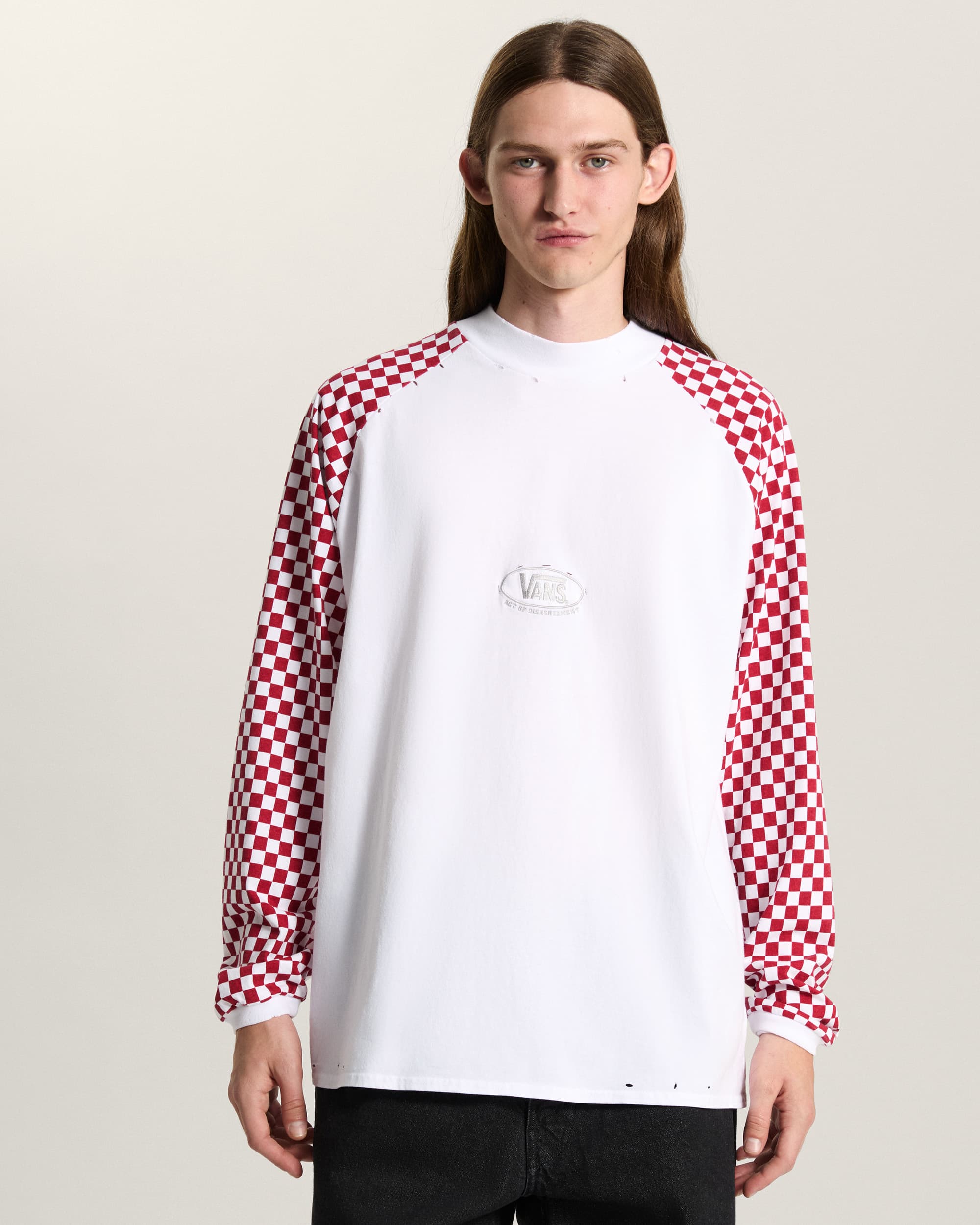 AOD by Slam Jam Racing Long Sleeve TShirt VANS Red ALT2