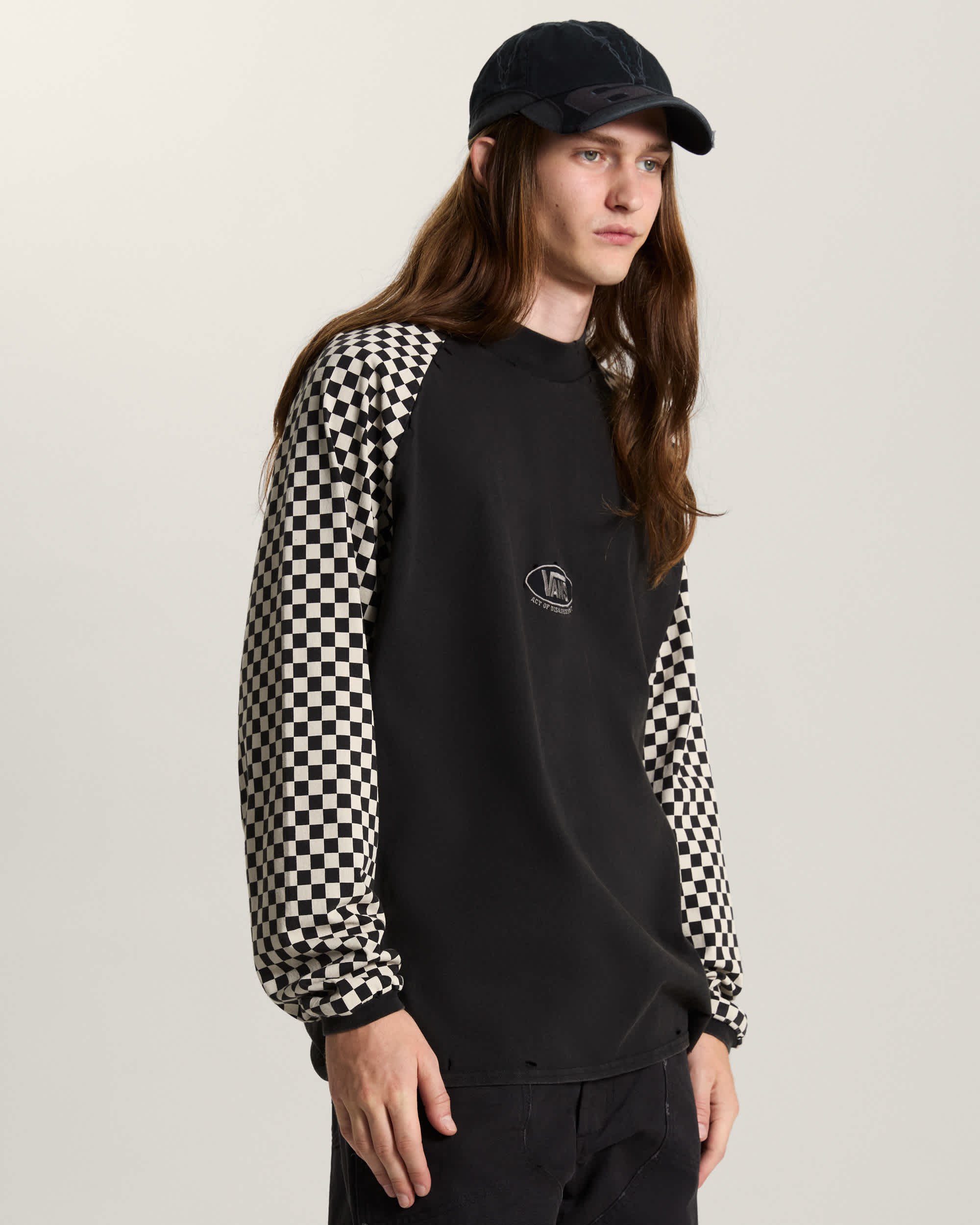 AOD by Slam Jam Racing Long Sleeve TShirt VANS Black ALT2