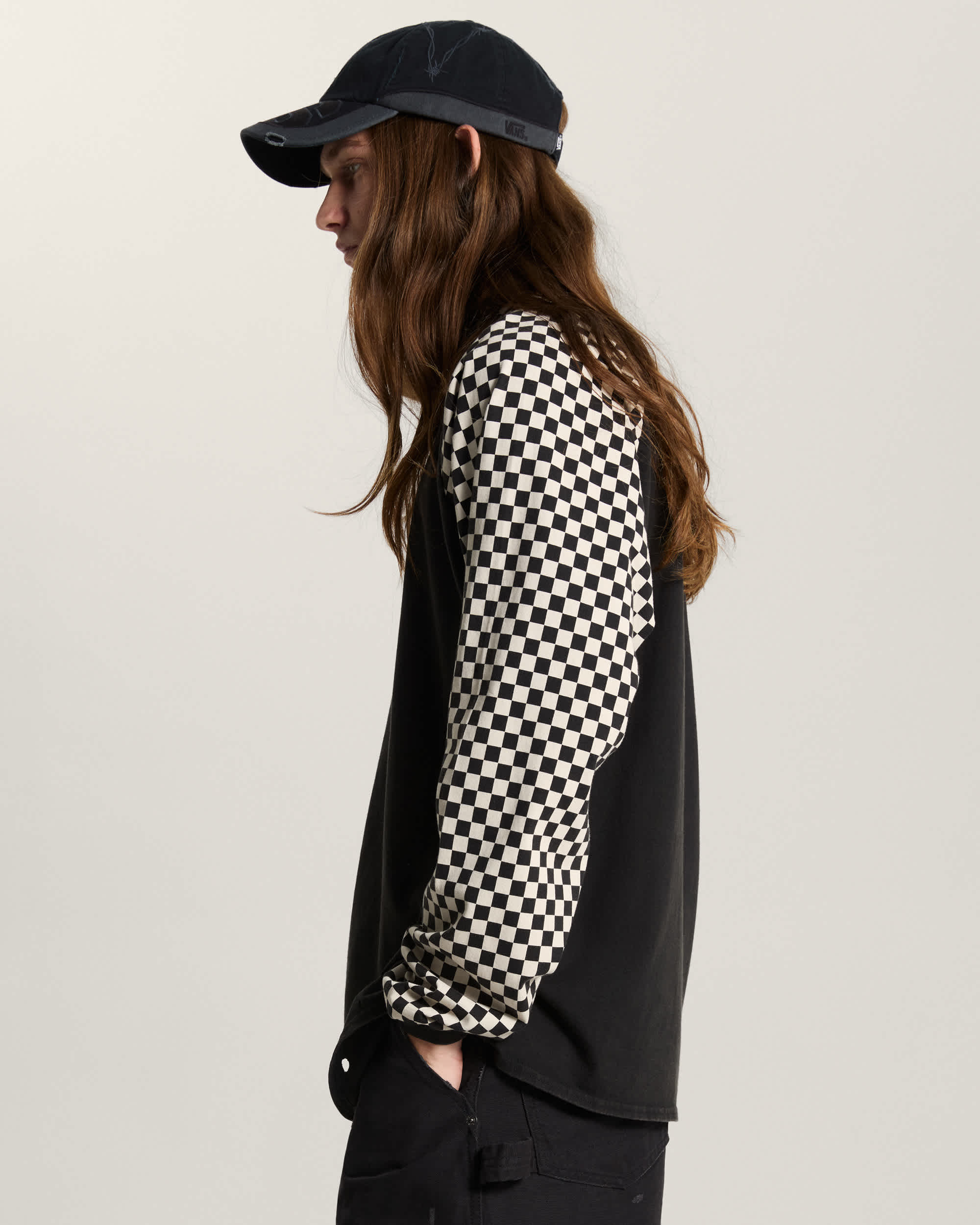 AOD by Slam Jam Racing Long Sleeve TShirt VANS Black ALT4