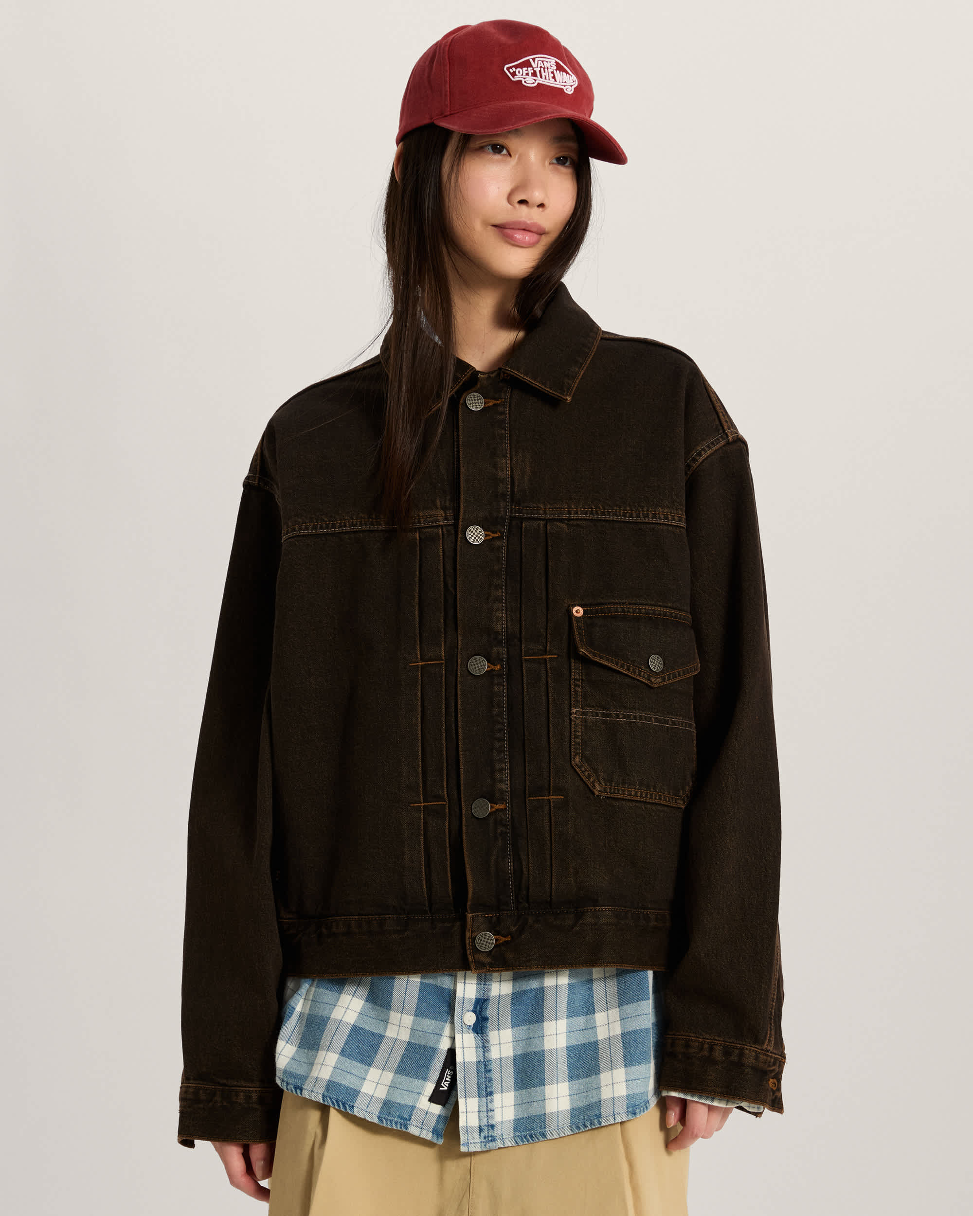 Veste Check5 Denim Trucker VANS Marron ALT6