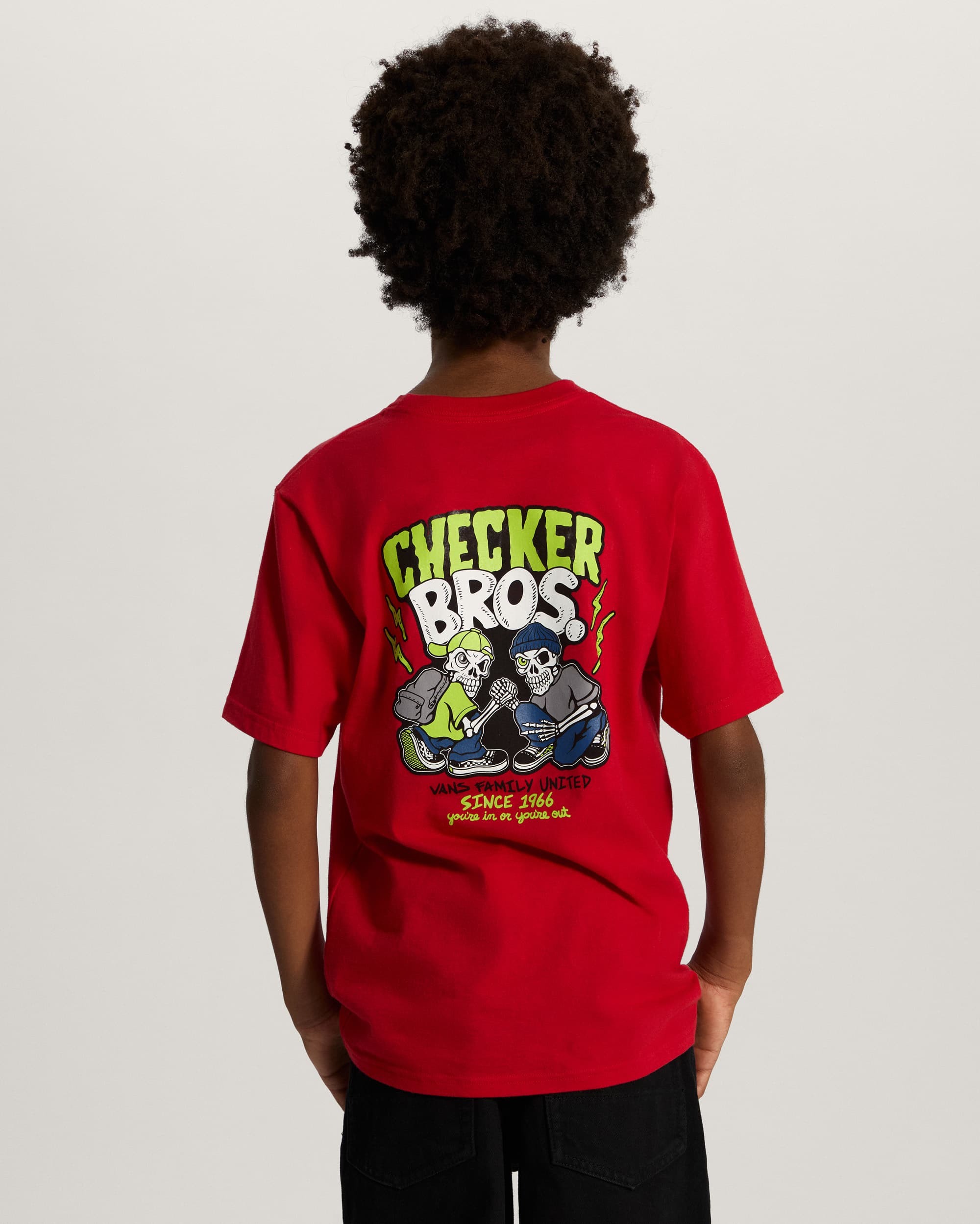 Tshirt Checker Bros Enfant 814 ans VANS Rouge ALT3