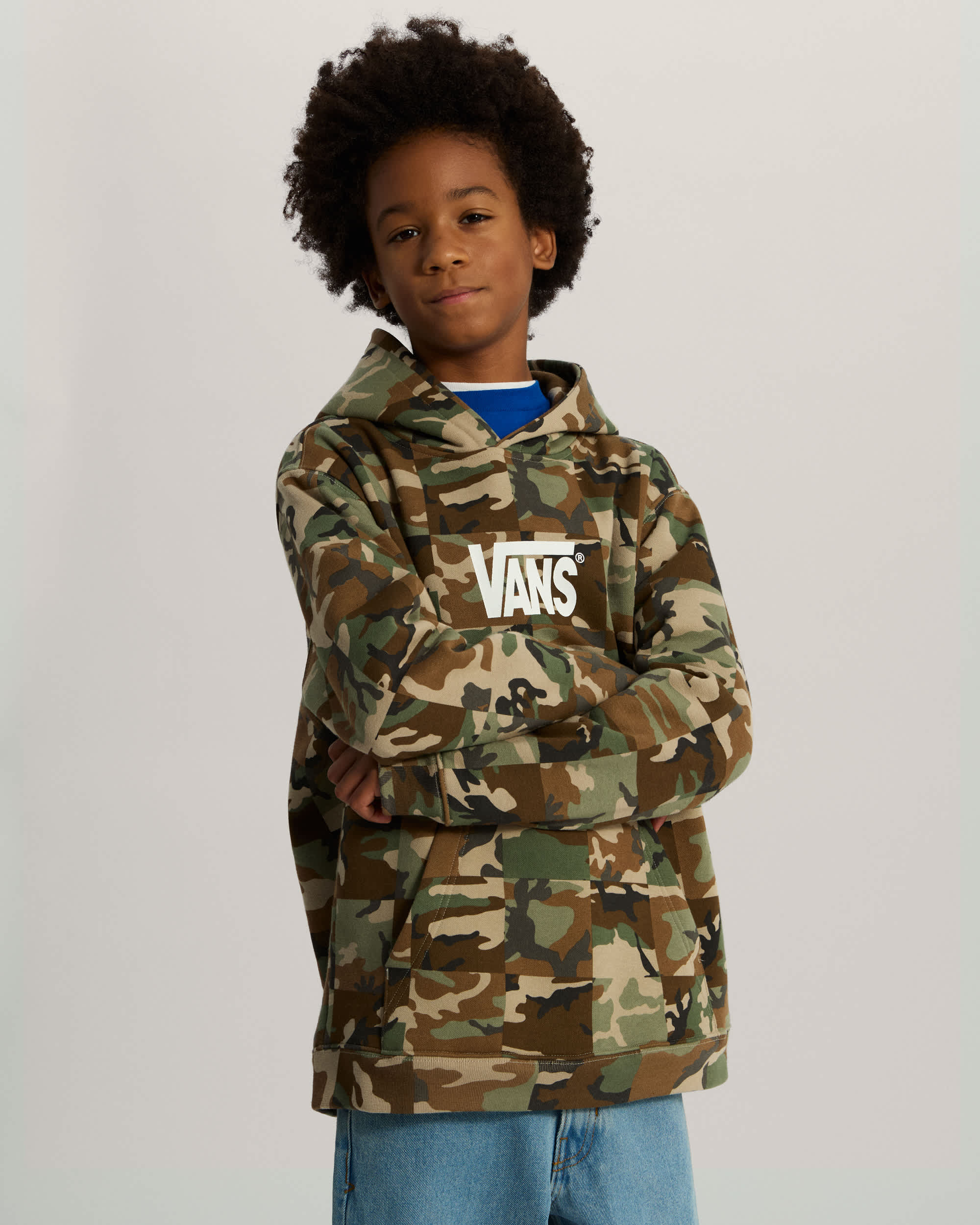 Checker Camo Hoodie voor kinderen 814 jaar VANS Bruin ALT2