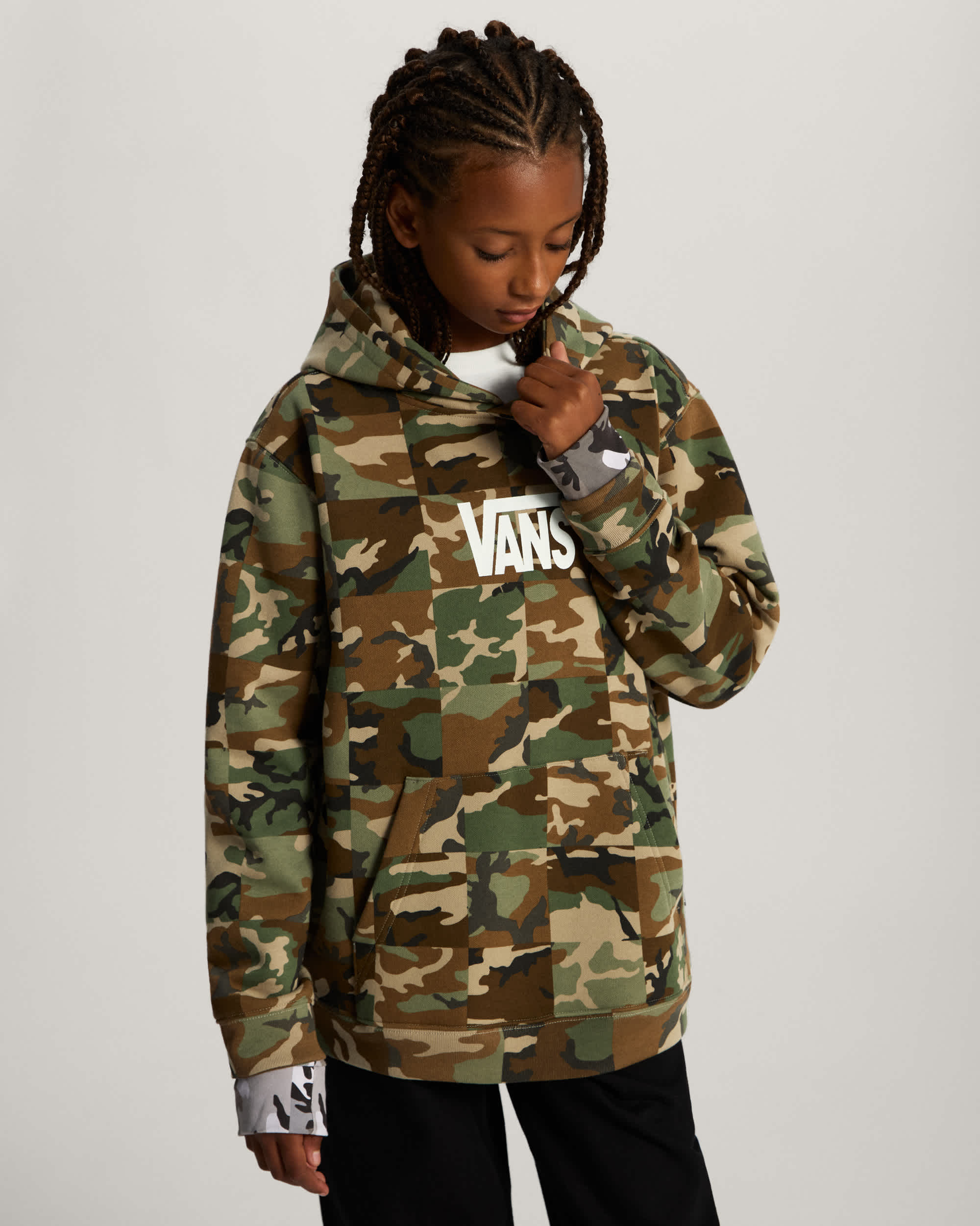 Checker Camo Hoodie voor kinderen 814 jaar VANS Bruin ALT6