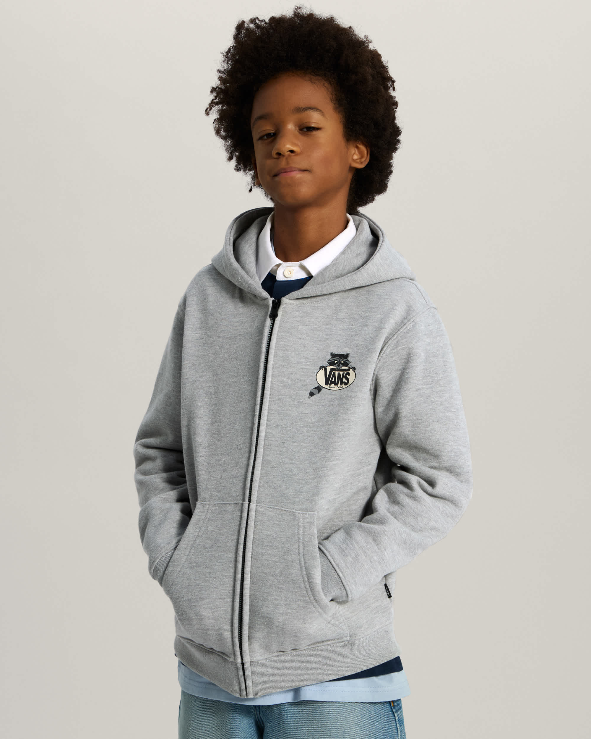 Felpa con cappuccio e zip Bambinoa Dumpster Raccoon 814 anni VANS Grigio ALT2