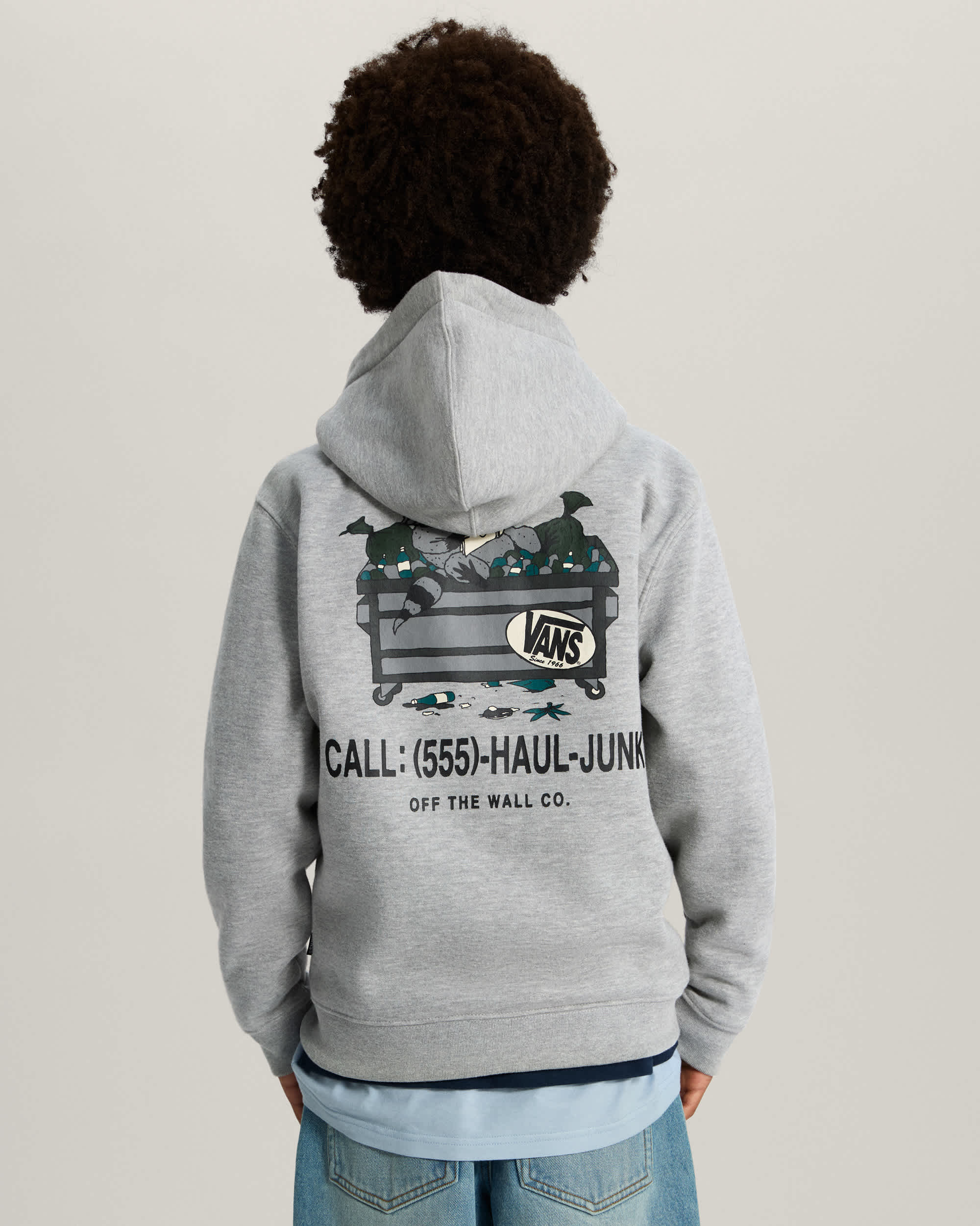 Felpa con cappuccio e zip Bambinoa Dumpster Raccoon 814 anni VANS Grigio ALT3