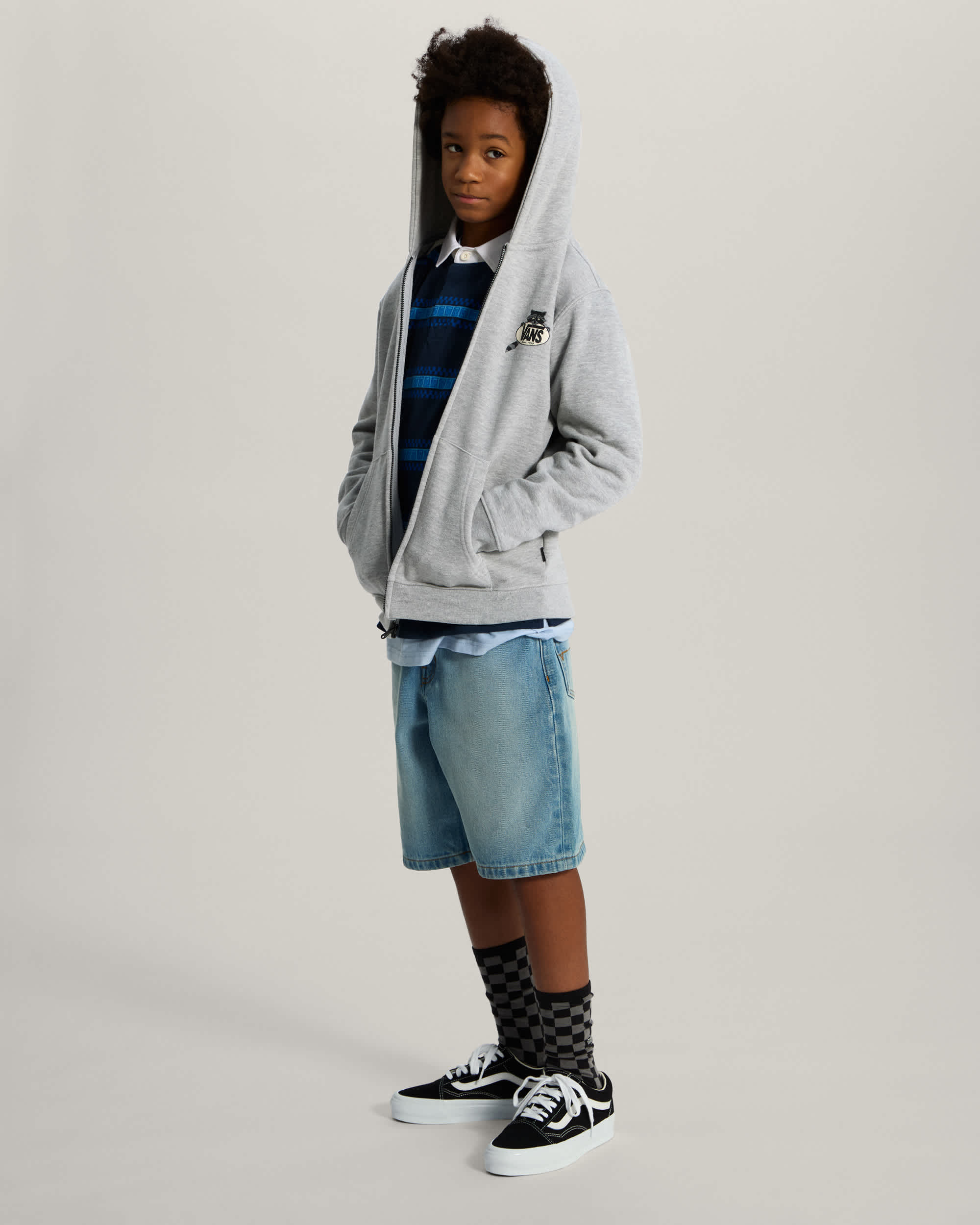 Felpa con cappuccio e zip Bambinoa Dumpster Raccoon 814 anni VANS Grigio ALT5