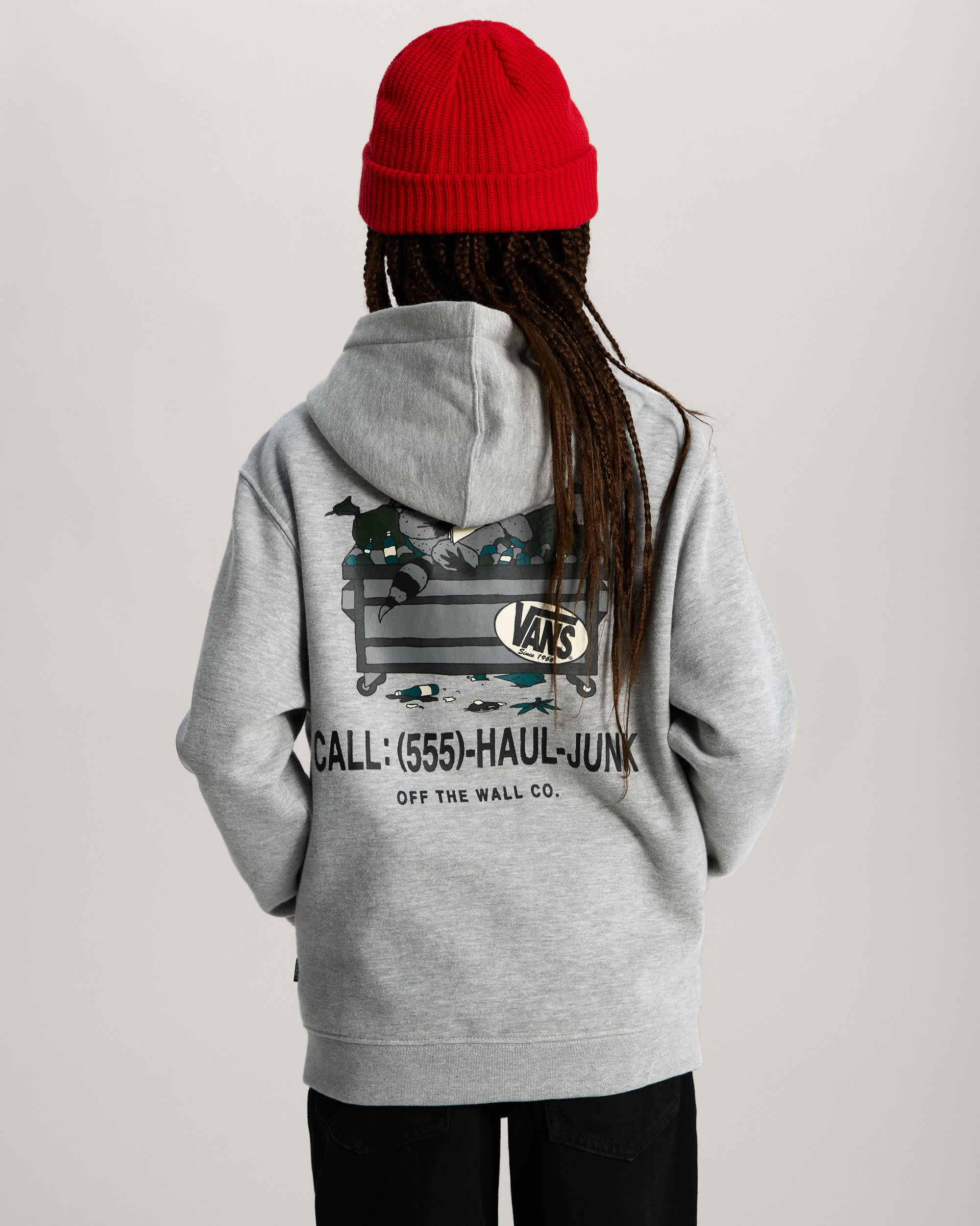 Felpa con cappuccio e zip Bambinoa Dumpster Raccoon 814 anni VANS Grigio ALT7