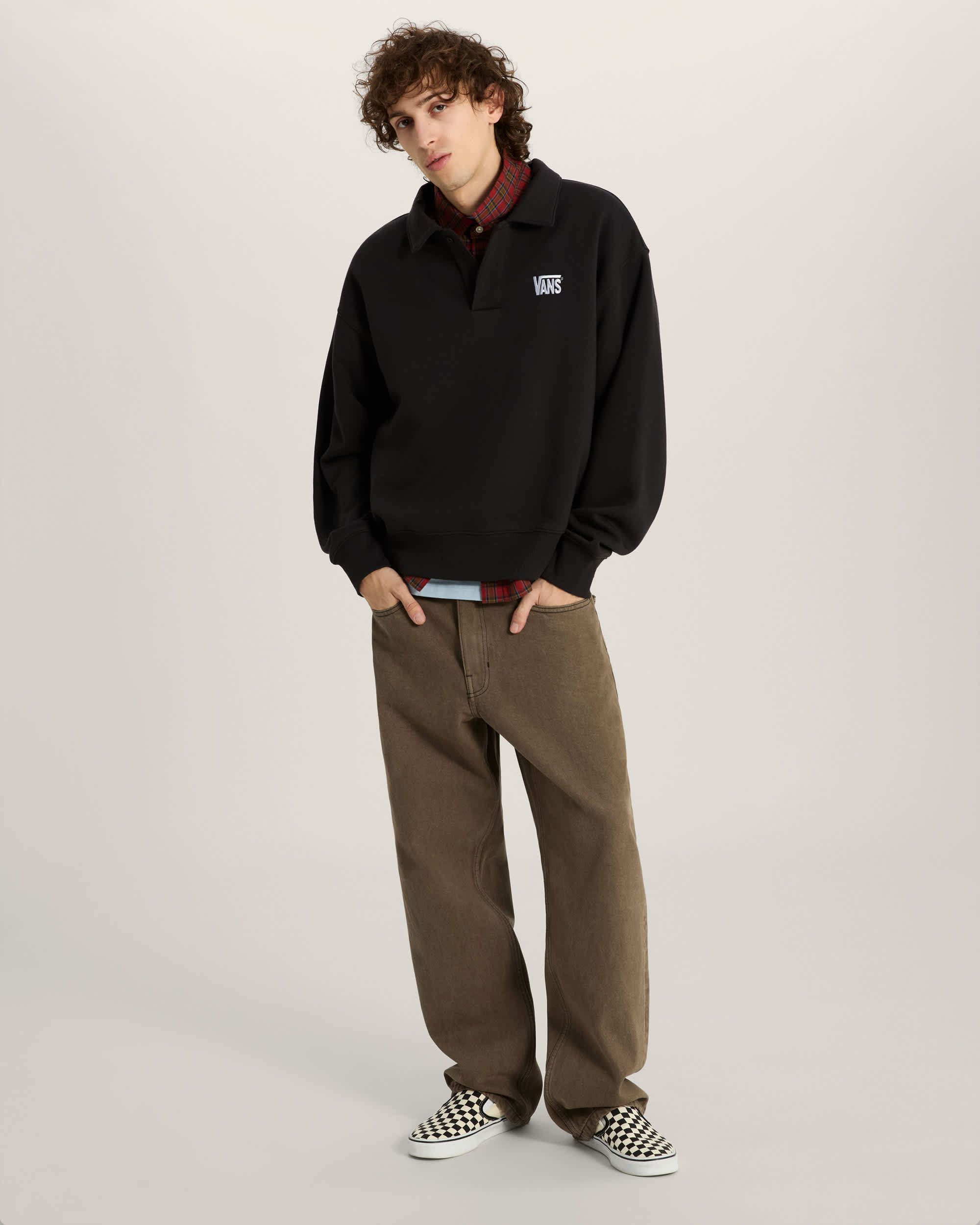 Polo FleecePullover VANS Schwarz ALT5
