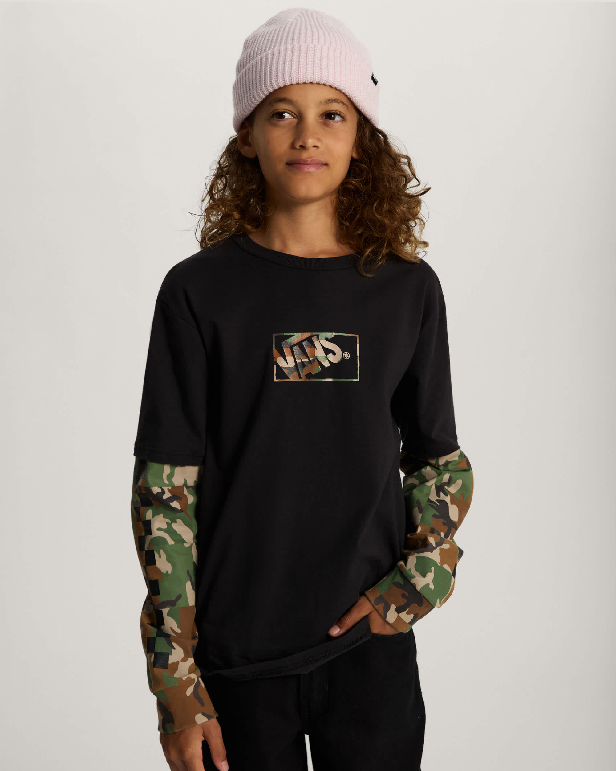 Maglietta Bambinoa Camo Twofer VANS Nero ALT2
