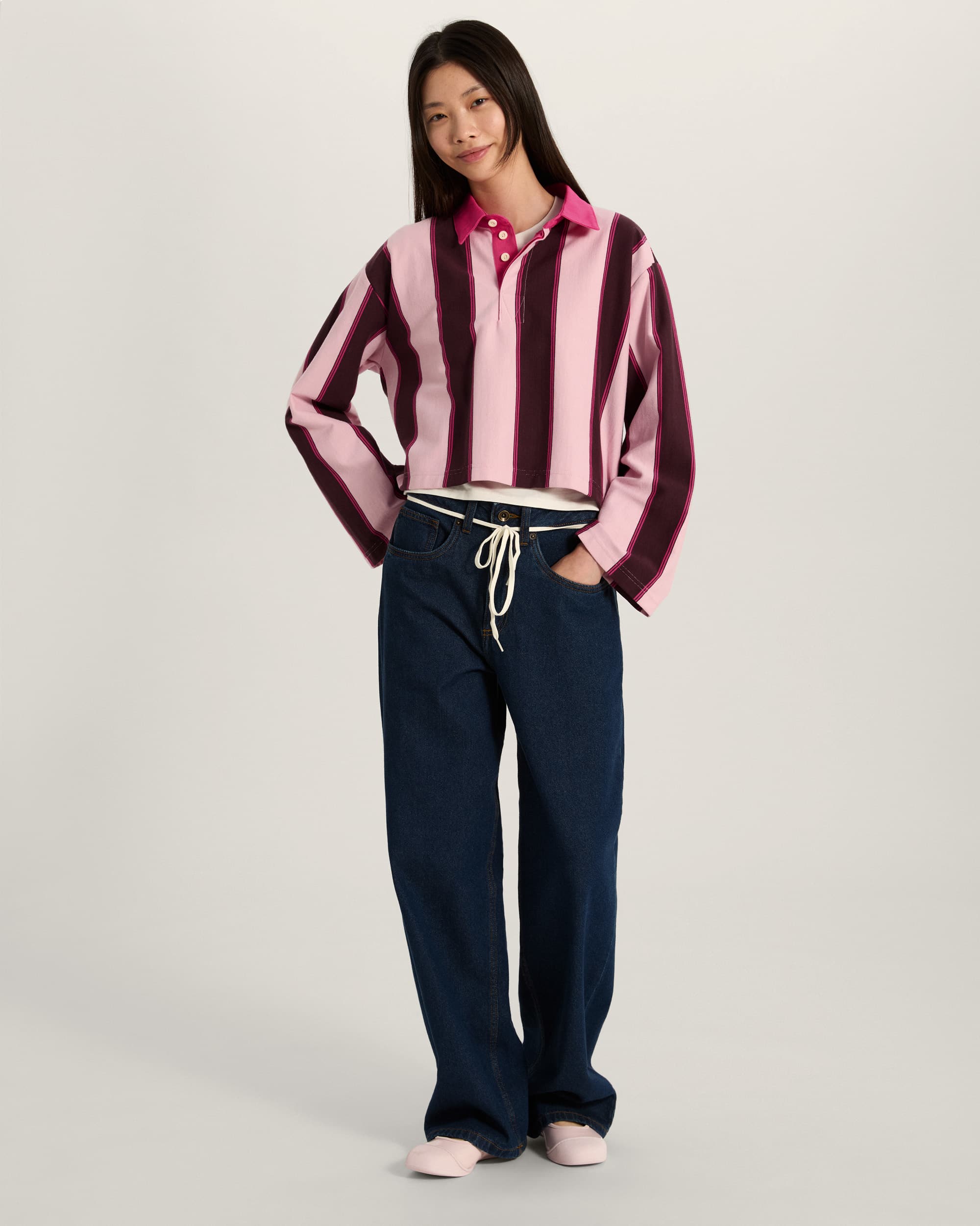 Becky Rugby Shirt VANS Pink ALT5