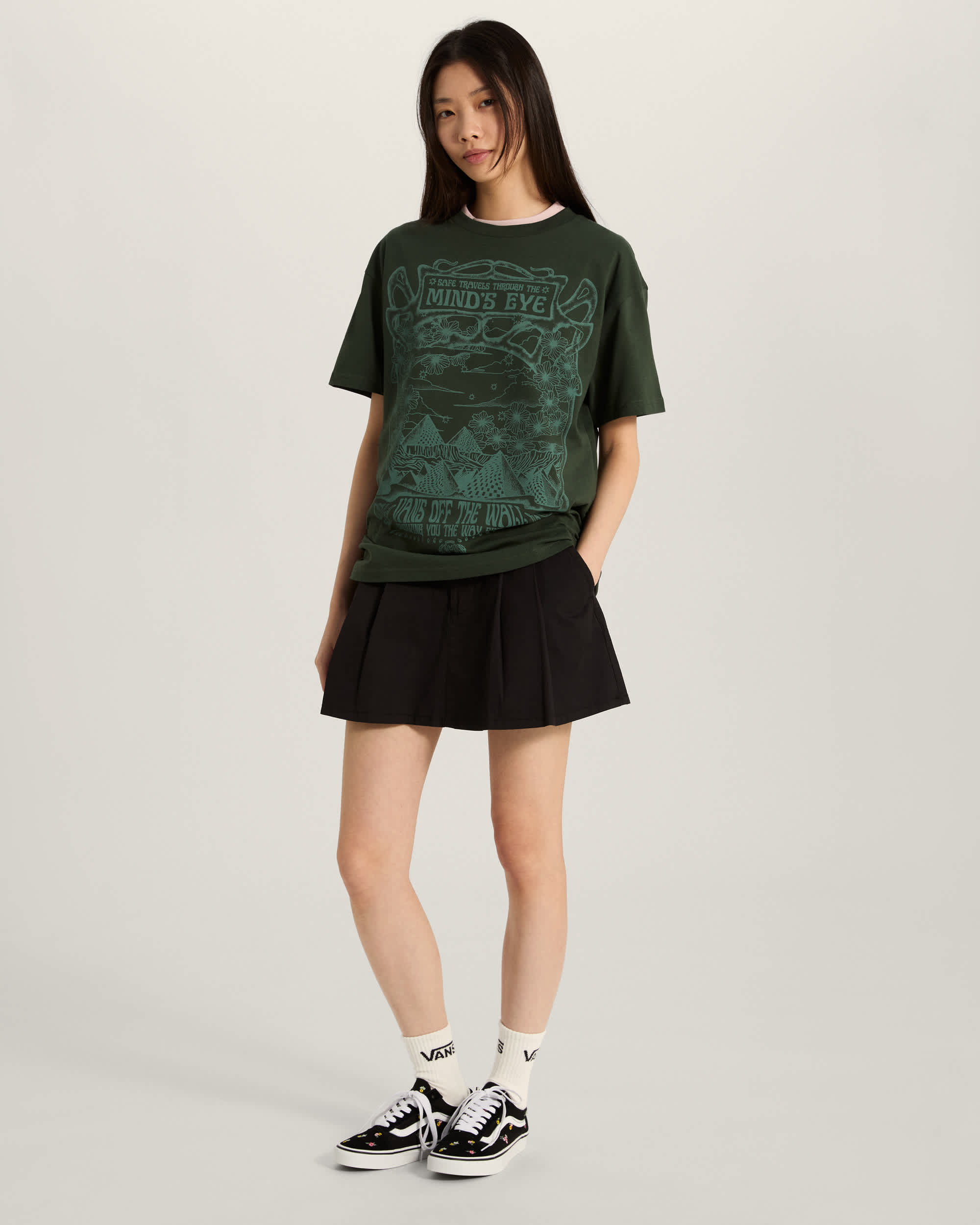 Minds Eye Oversized SS Tee OIL GREEN VANS Green ALT4