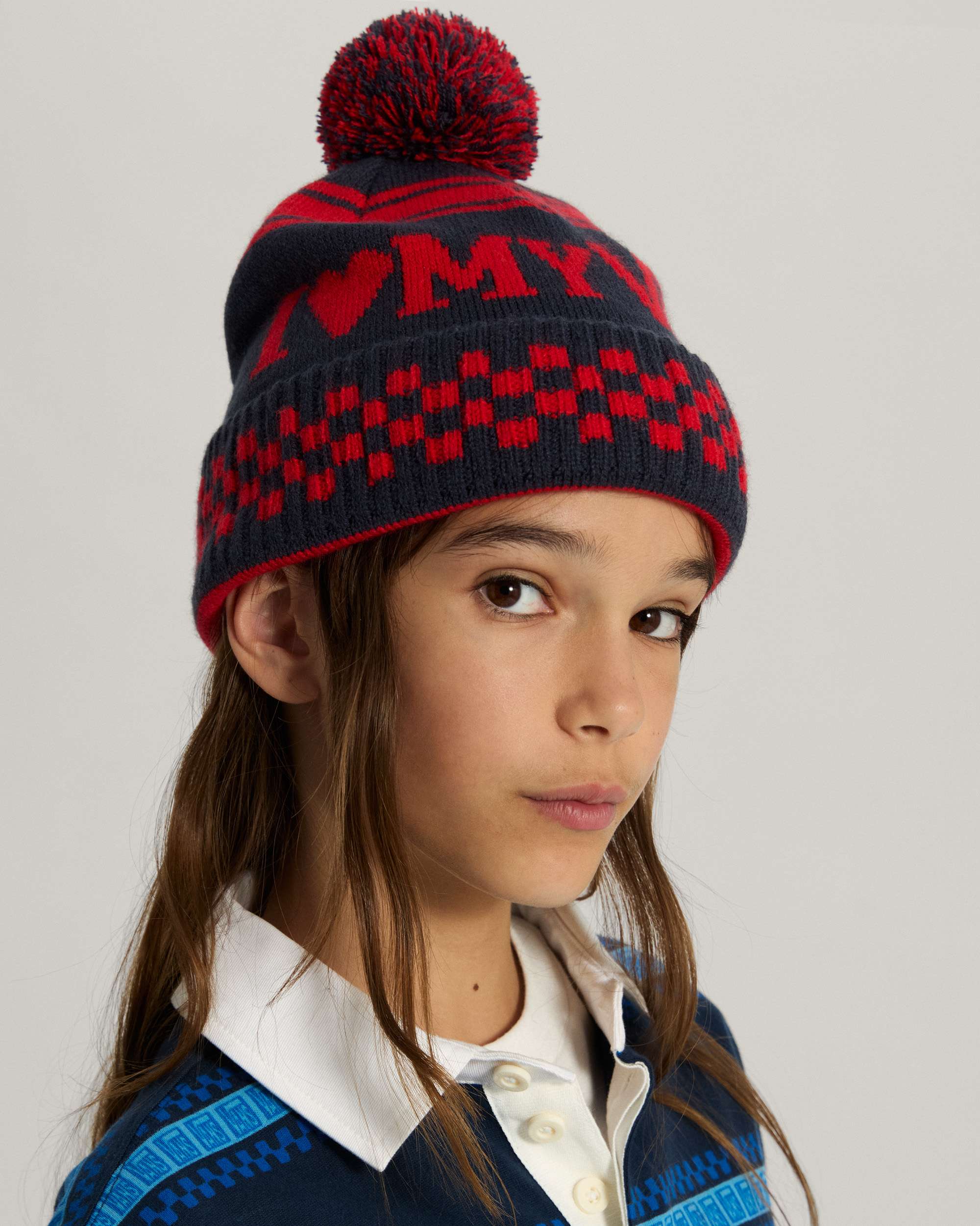 I Love My Vans Pom Beanie 48 years VANS Blue ALT3