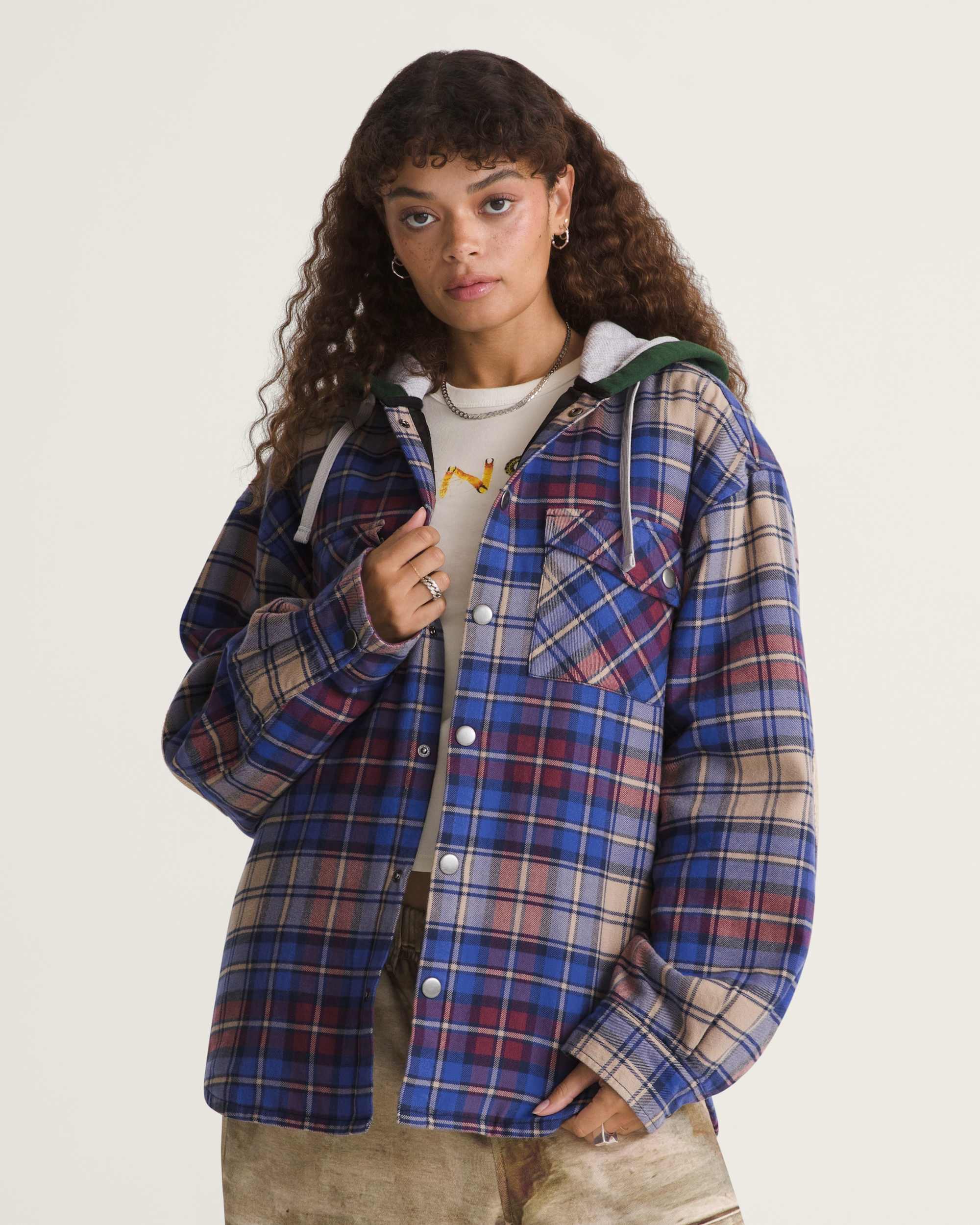 VANSZA Flannel Hoodie VANS Blue ALT2