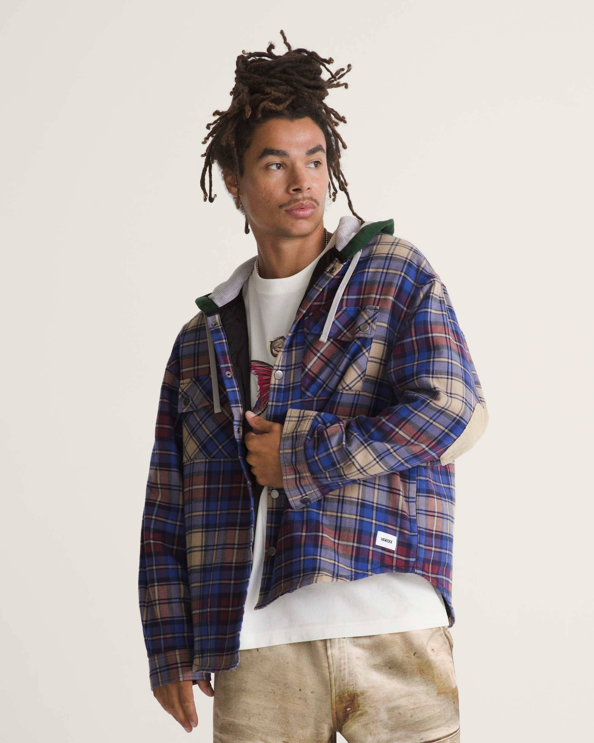 VANSZA Flannel Hoodie VANS Blue ALT4