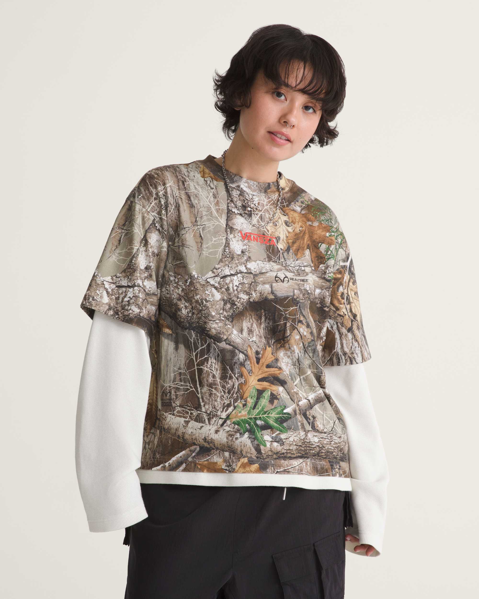 VANSZA Layer Long sleeve Top VANS GreenBrown ALT3