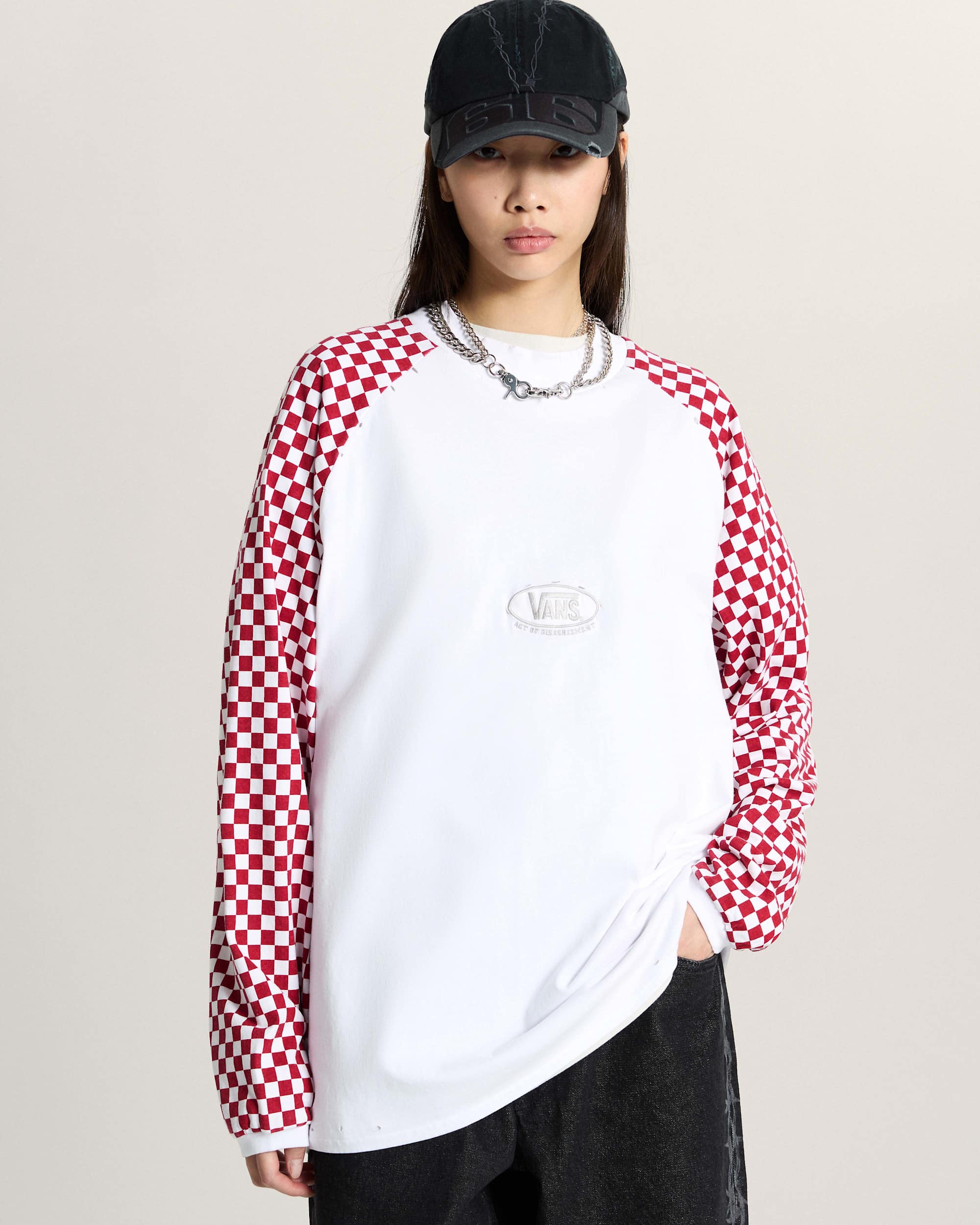 AOD by Slam Jam Racing Long Sleeve TShirt VANS Red ALT7