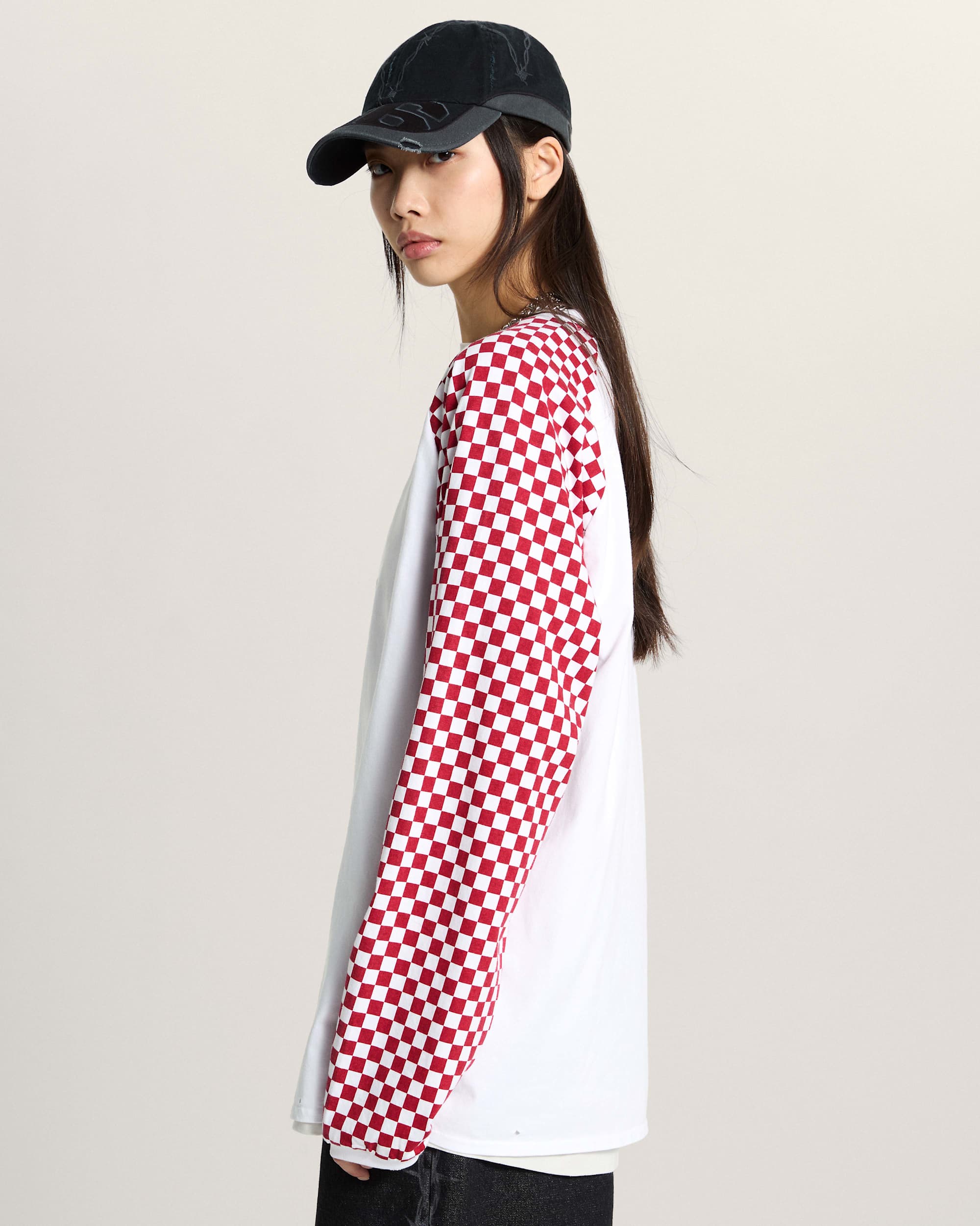 AOD by Slam Jam Racing Long Sleeve TShirt VANS Red ALT9
