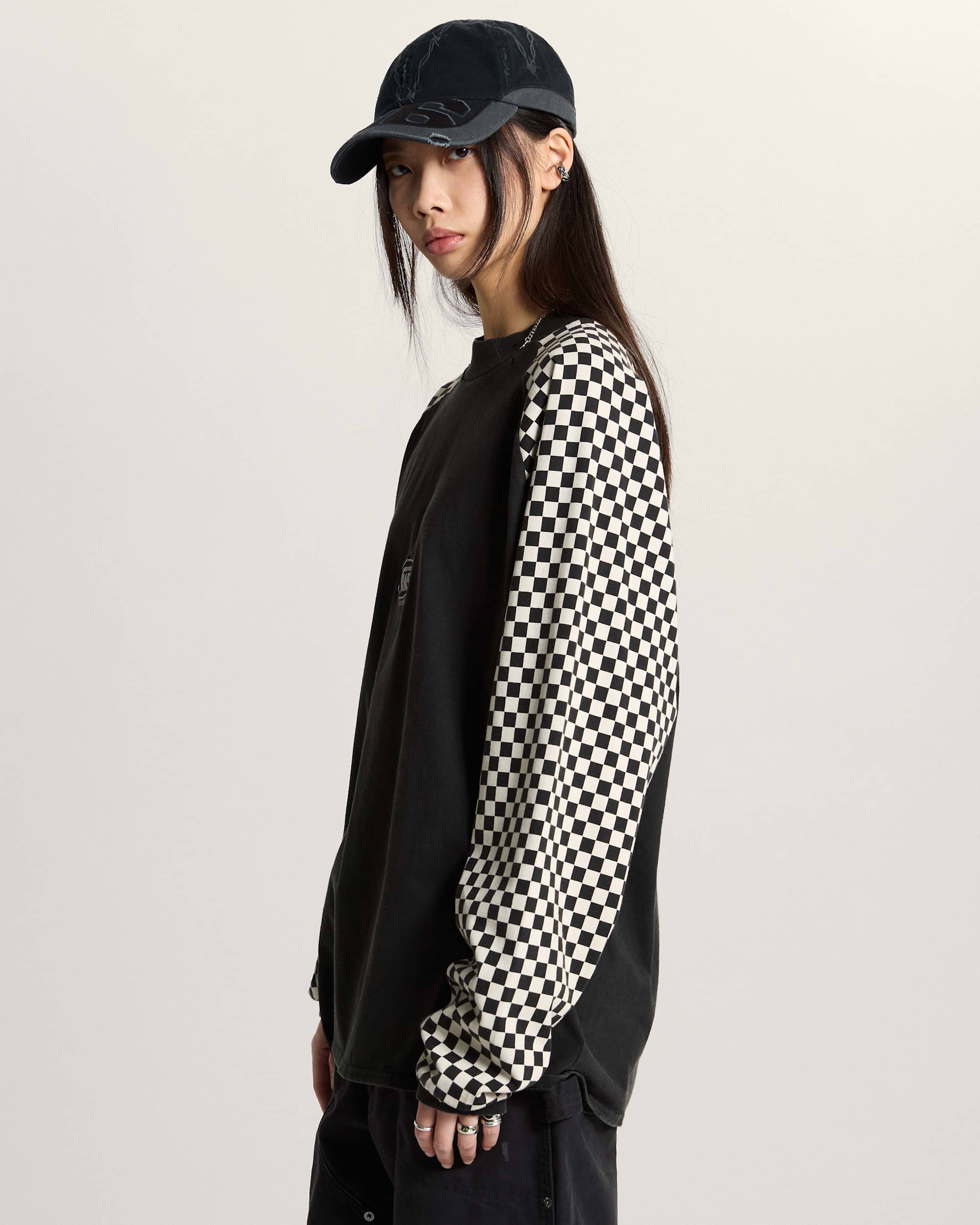 AOD by Slam Jam Racing Long Sleeve TShirt VANS Black ALT8